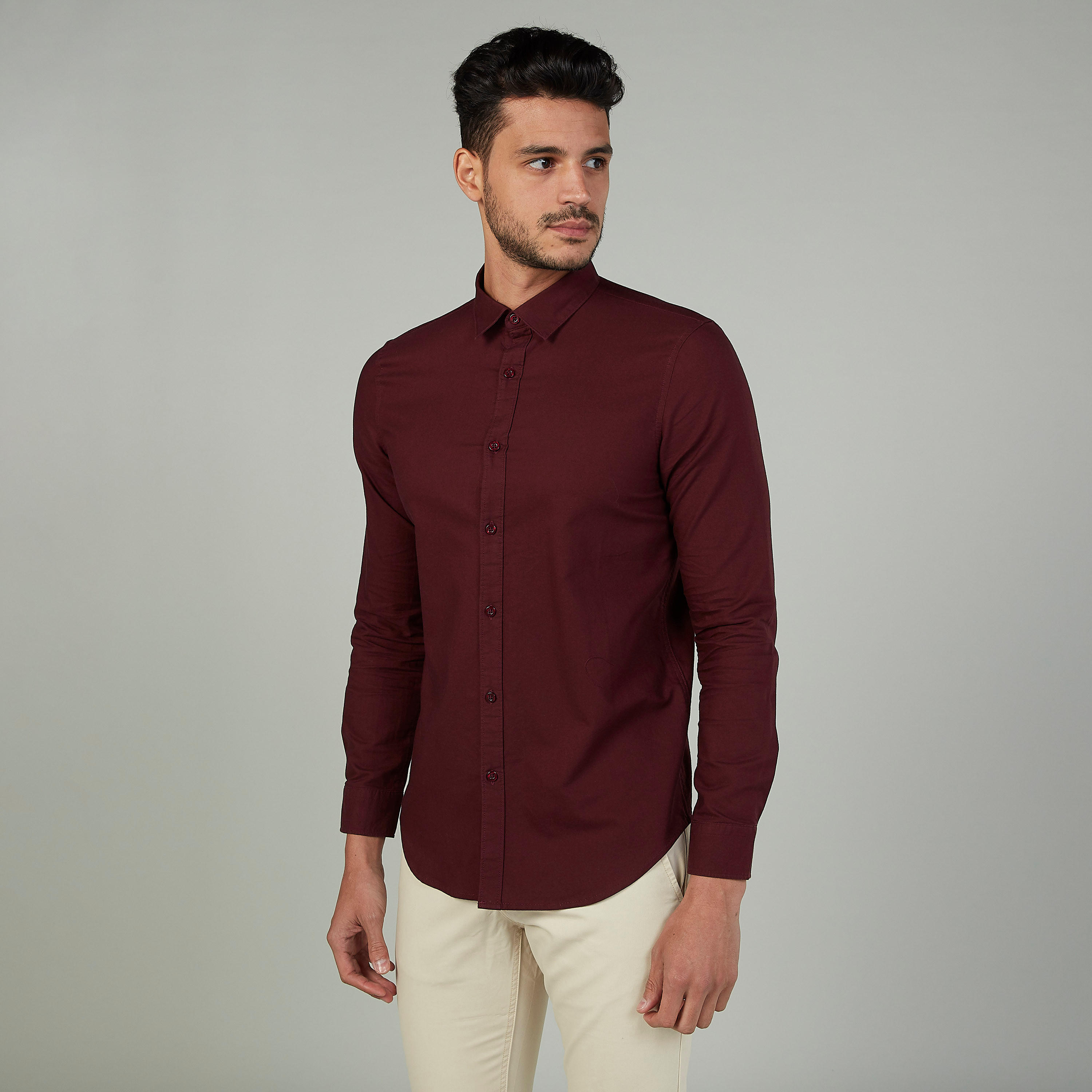 تيشيرت مستدام سليم بارز الملمس بياقة بولو -men-clothing-shirts-image-1
