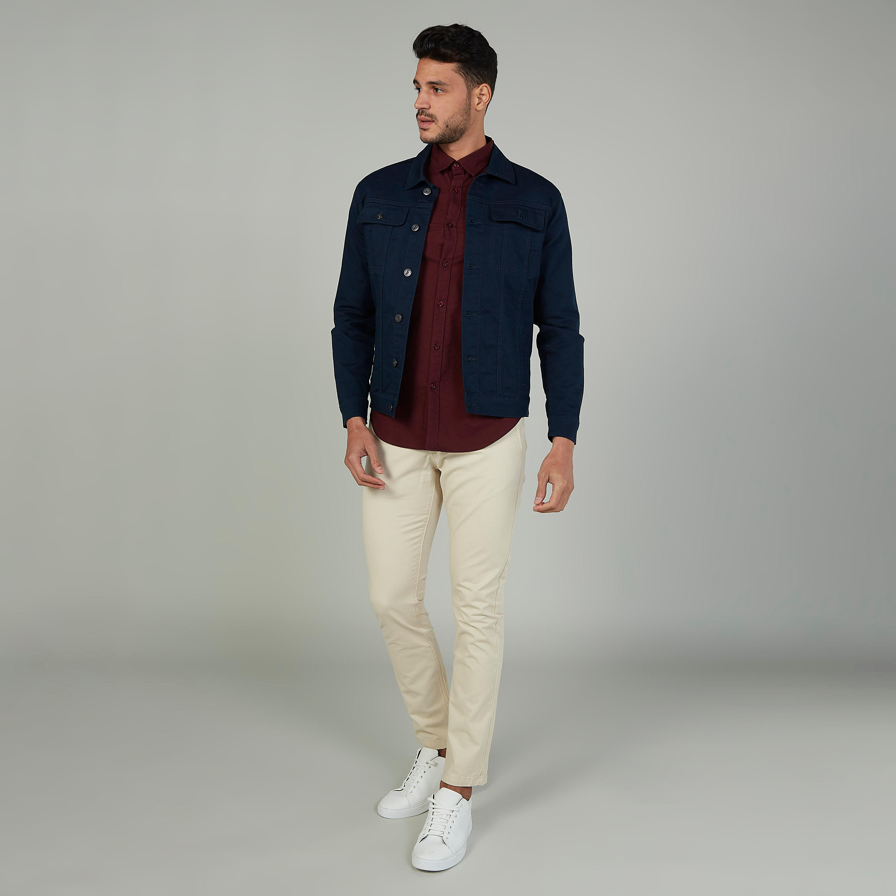 تيشيرت مستدام سليم بارز الملمس بياقة بولو -men-clothing-shirts-image-2