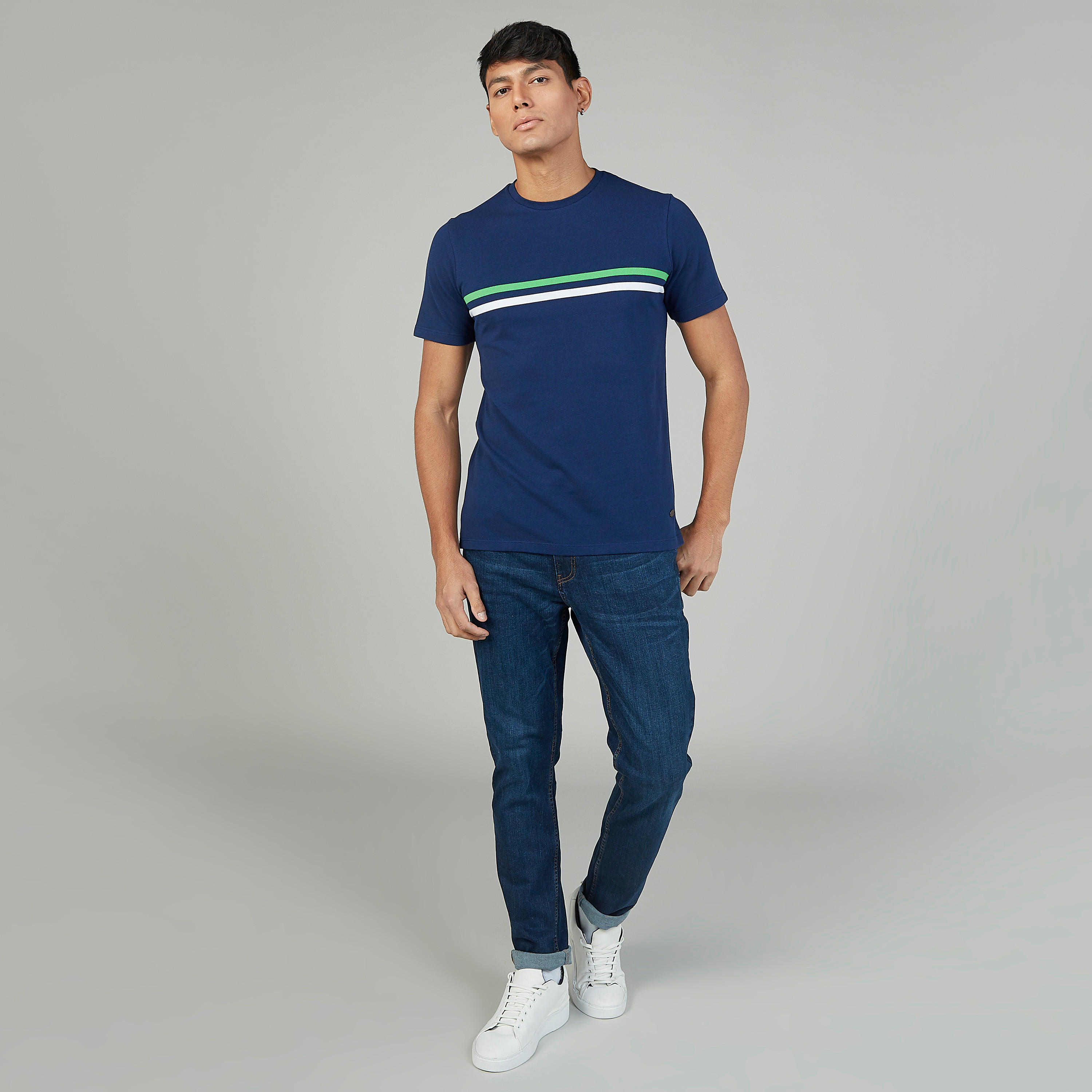 قميص مستدام مقلّم بياقة عاديّة وأكمام طويلة-men-clothing-tshirtsandpolos-tshirts-image-2