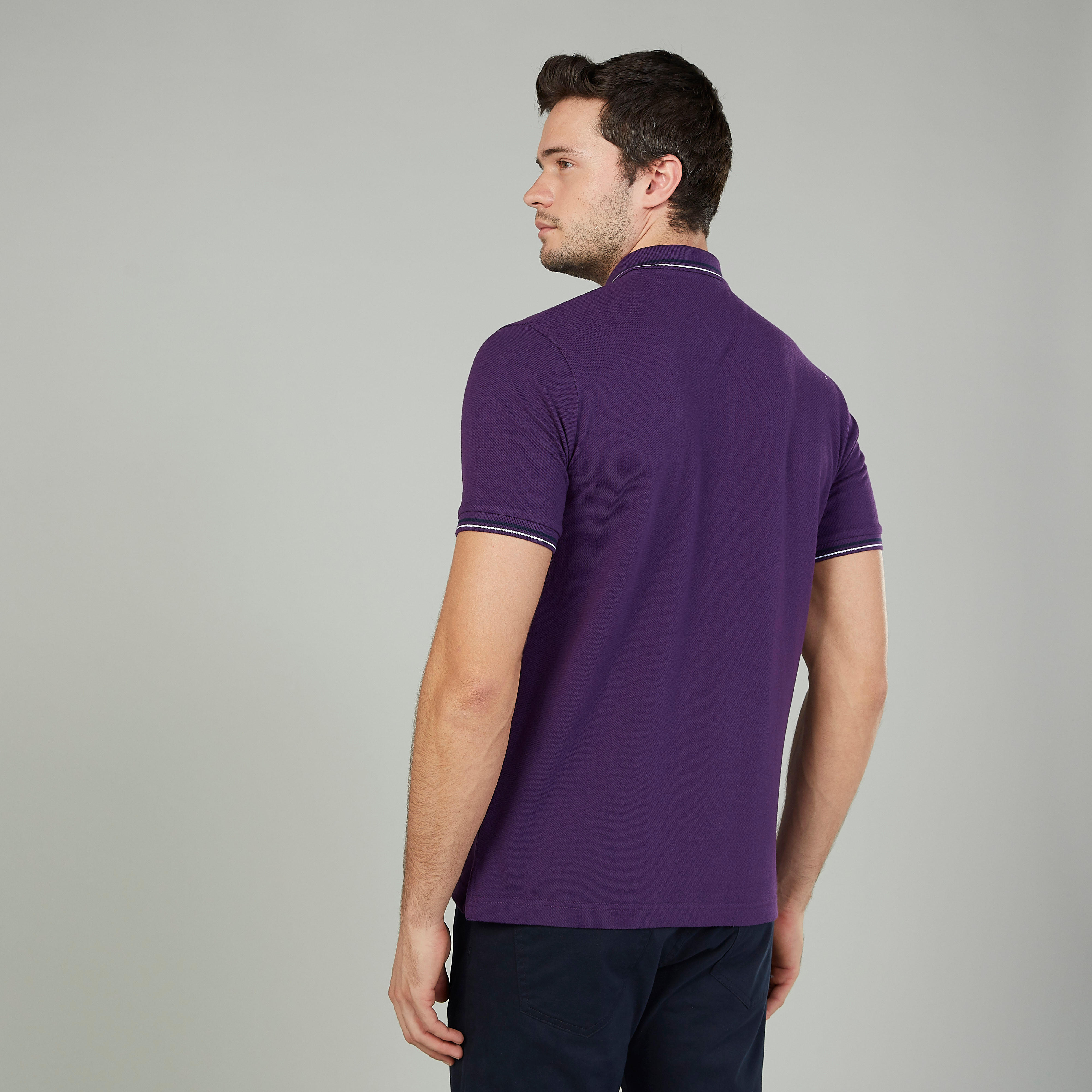 تيشيرت مستدام بولو سليم بارز الملمس بأكمام قصيرة -men-clothing-tshirtsandpolos-polos-image-4