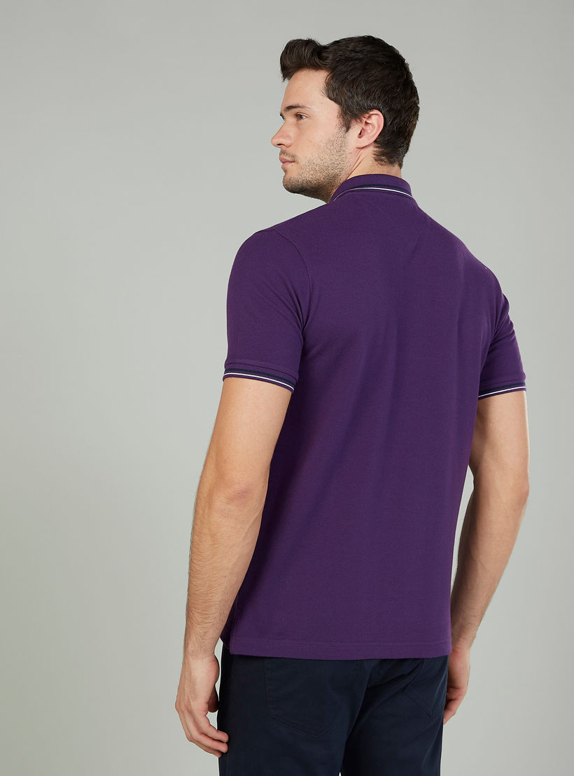 تيشيرت مستدام بولو سليم بارز الملمس بأكمام قصيرة -men-clothing-tshirtsandpolos-polos-image-4