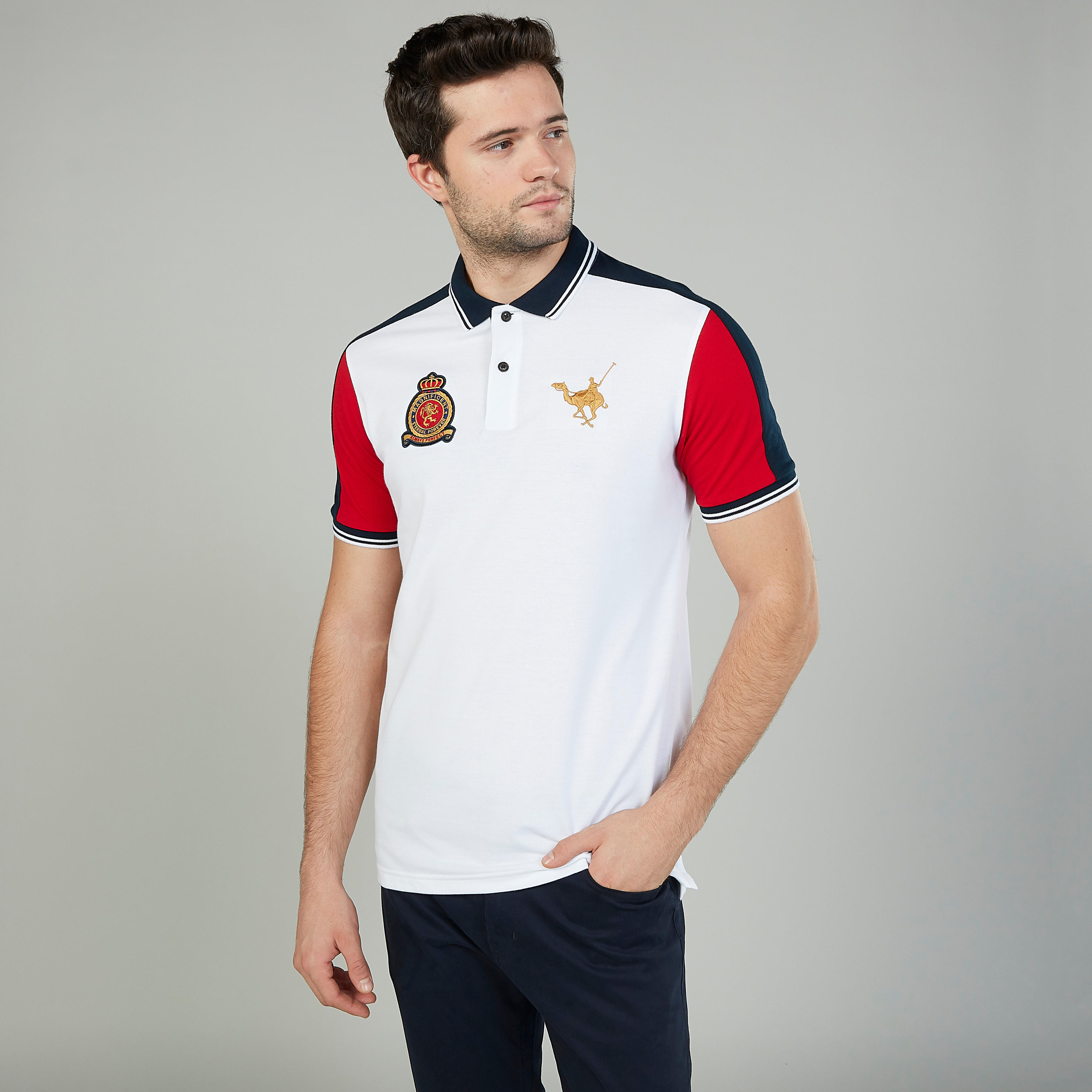 تيشيرت مستدام بولو سليم فيت بارز الملمس بأكمام قصيرة-men-clothing-tshirtsandpolos-polos-image-1
