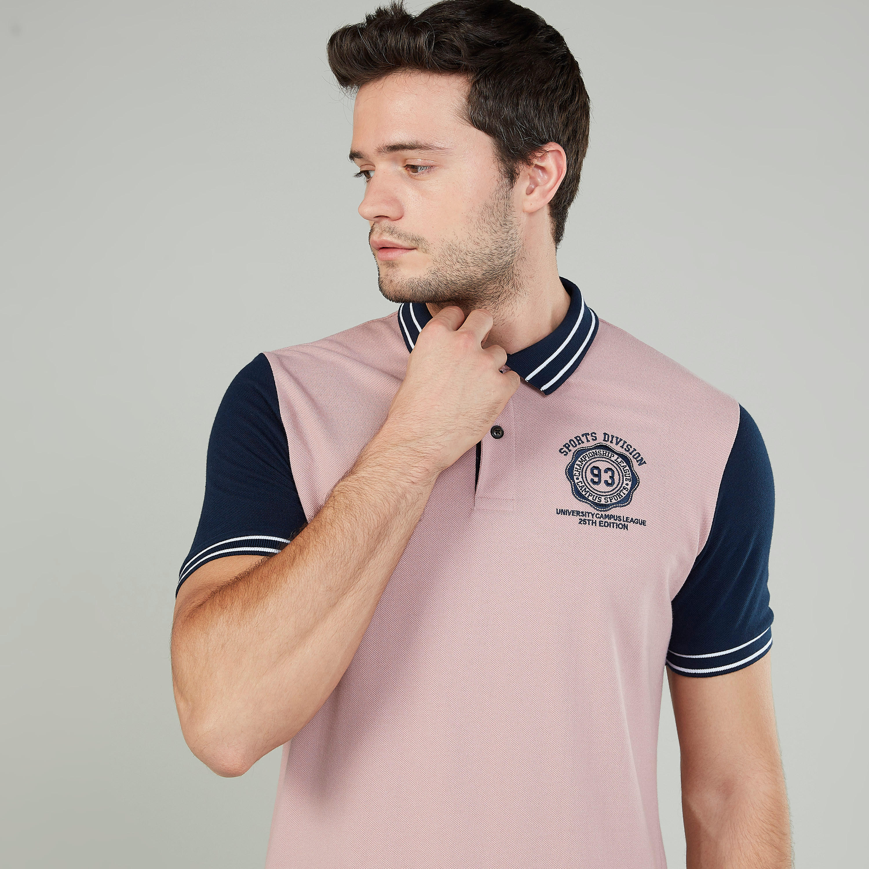 تيشيرت مستدام بولو سليم بارز الملمس بأكمام قصيرة  -men-clothing-tshirtsandpolos-polos-image-3