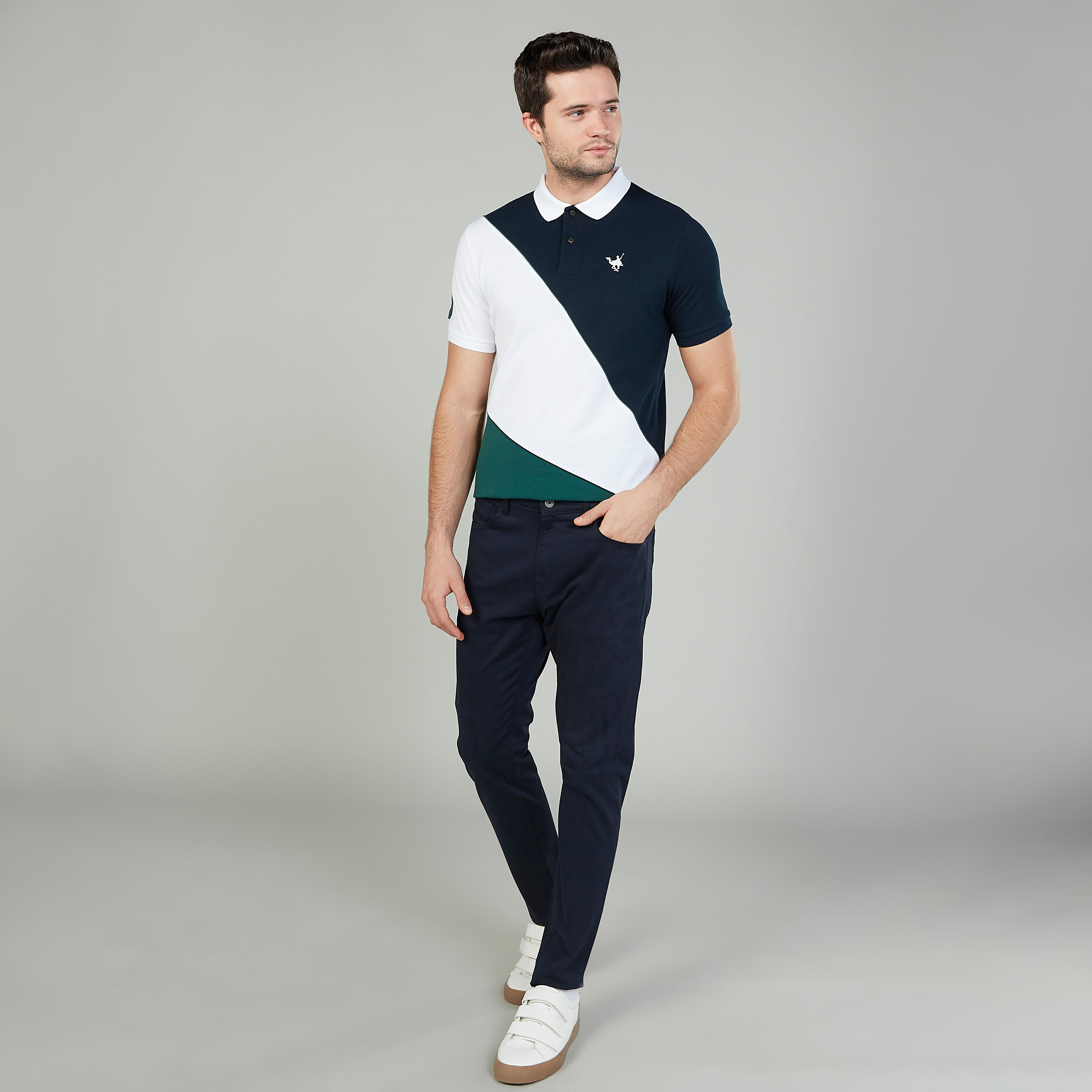 Sustainable Slim Fit Textured T-shirt with Polo Neck-men-clothing-tshirtsandpolos-polos-image-2