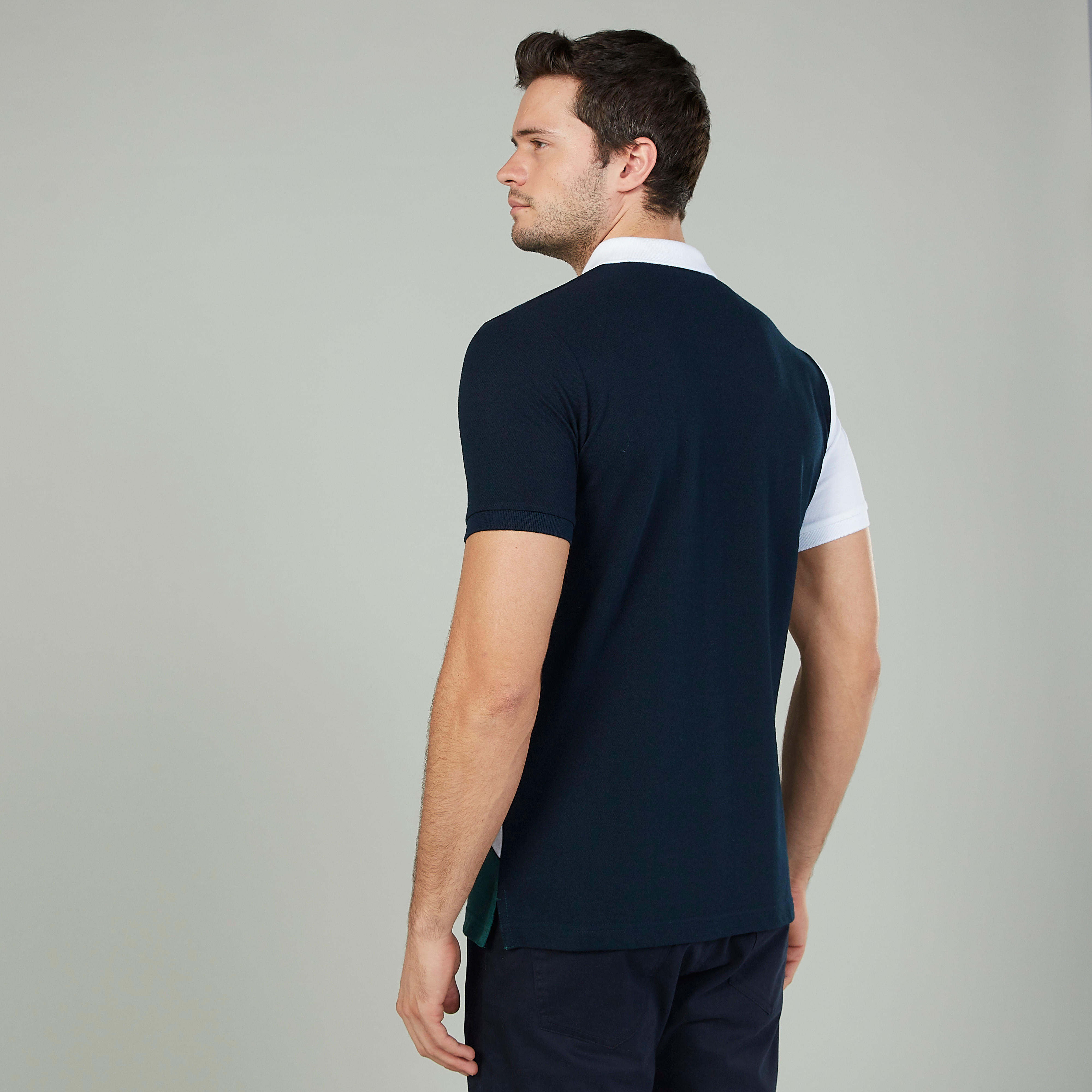 Sustainable Slim Fit Textured T-shirt with Polo Neck-men-clothing-tshirtsandpolos-polos-image-4