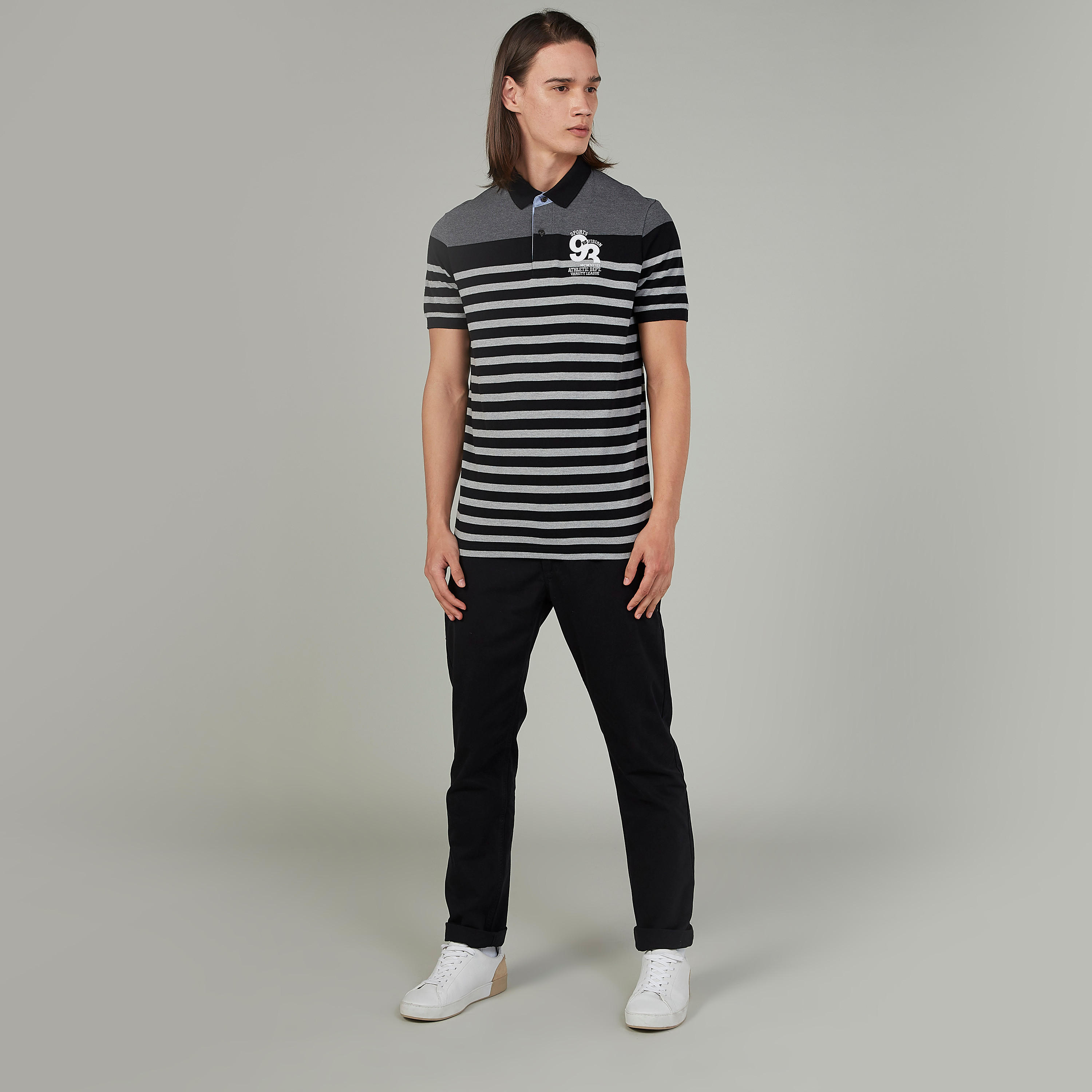 Striped Polo T-shirt with Short Sleeves-men-clothing-tshirtsandpolos-polos-image-2