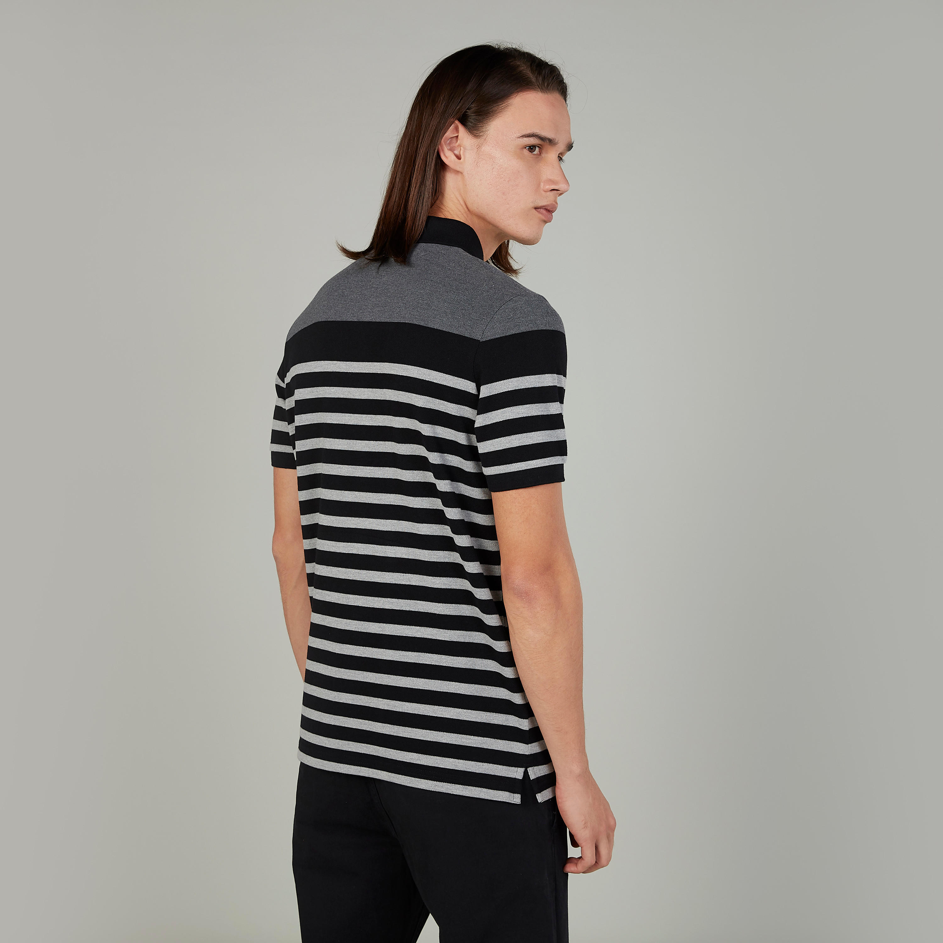 Striped Polo T-shirt with Short Sleeves-men-clothing-tshirtsandpolos-polos-image-4