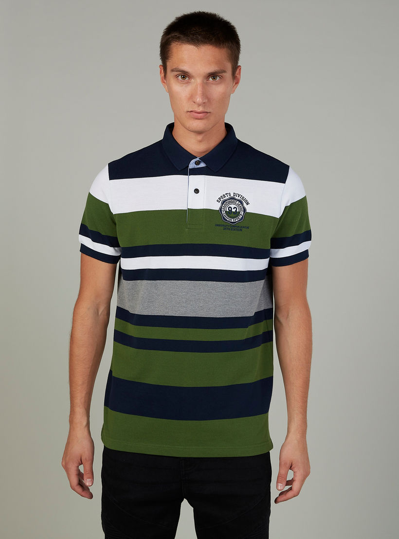 تيشيرت مستدام مقلّم بياقة بولو وأكمام قصيرة-men-clothing-tshirtsandpolos-polos-image-1