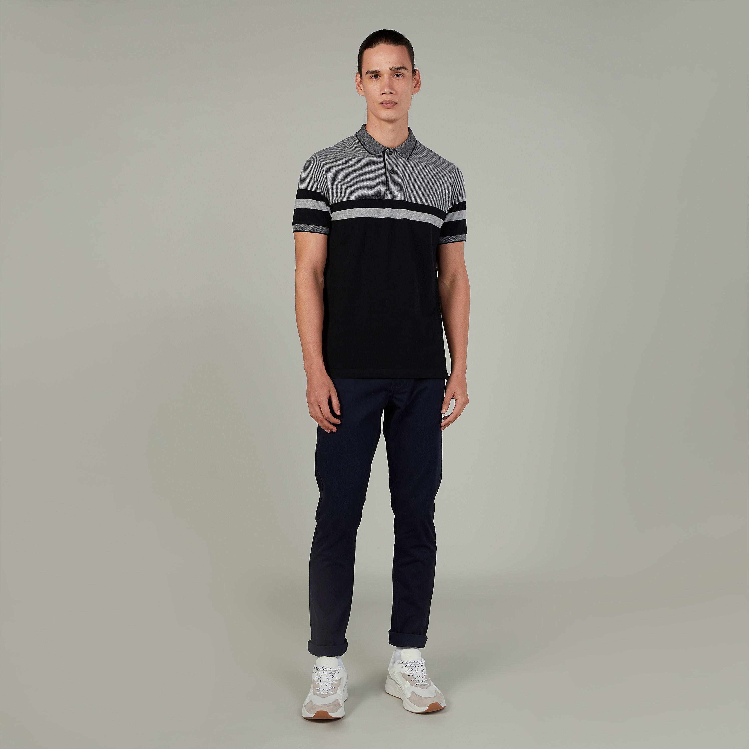 تيشيرت مخطّط بياقة بولو وأكمام قصيرة-men-clothing-tshirtsandpolos-polos-image-2