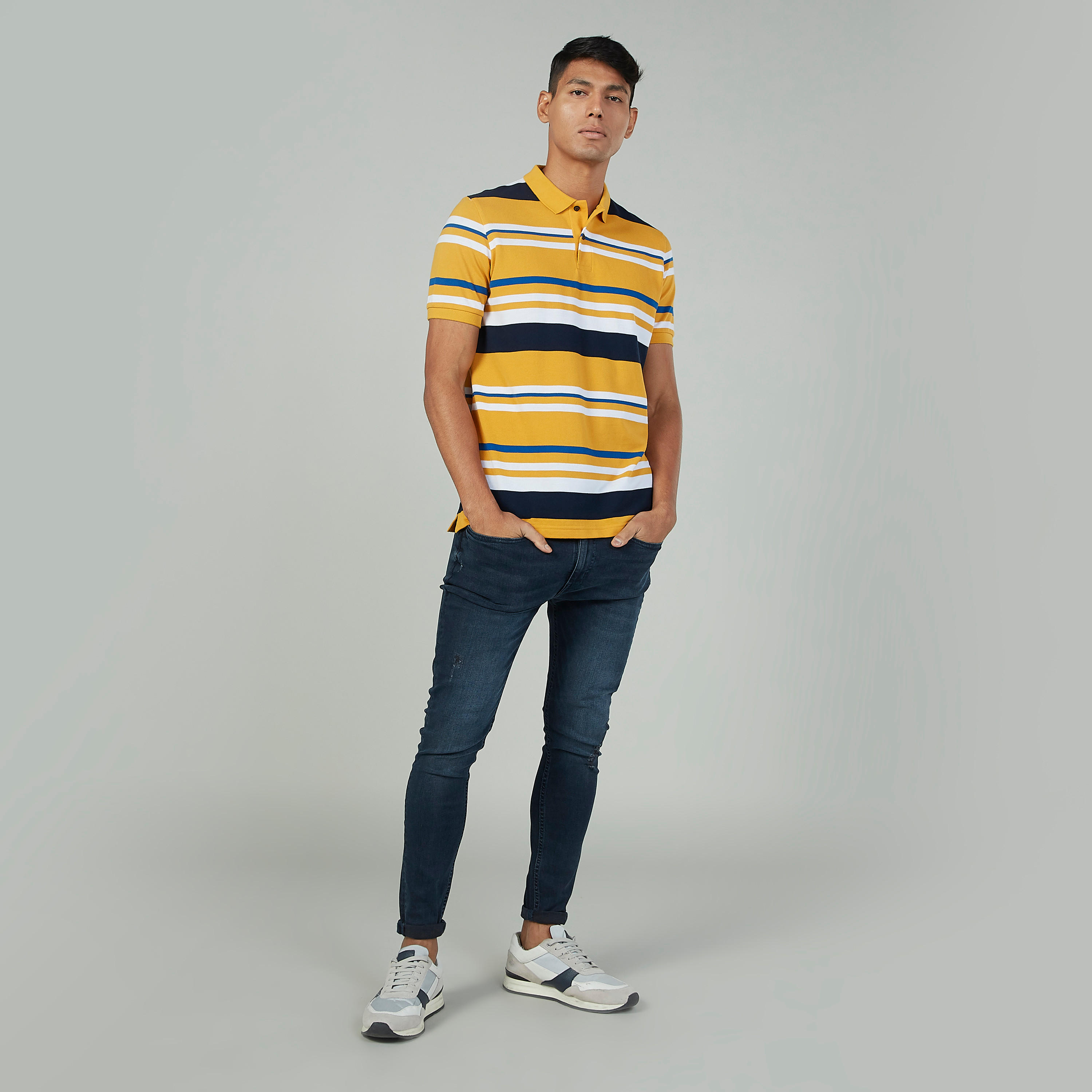 تيشيرت مخطّط بياقة بولو وأكمام قصيرة-men-clothing-tshirtsandpolos-polos-image-2