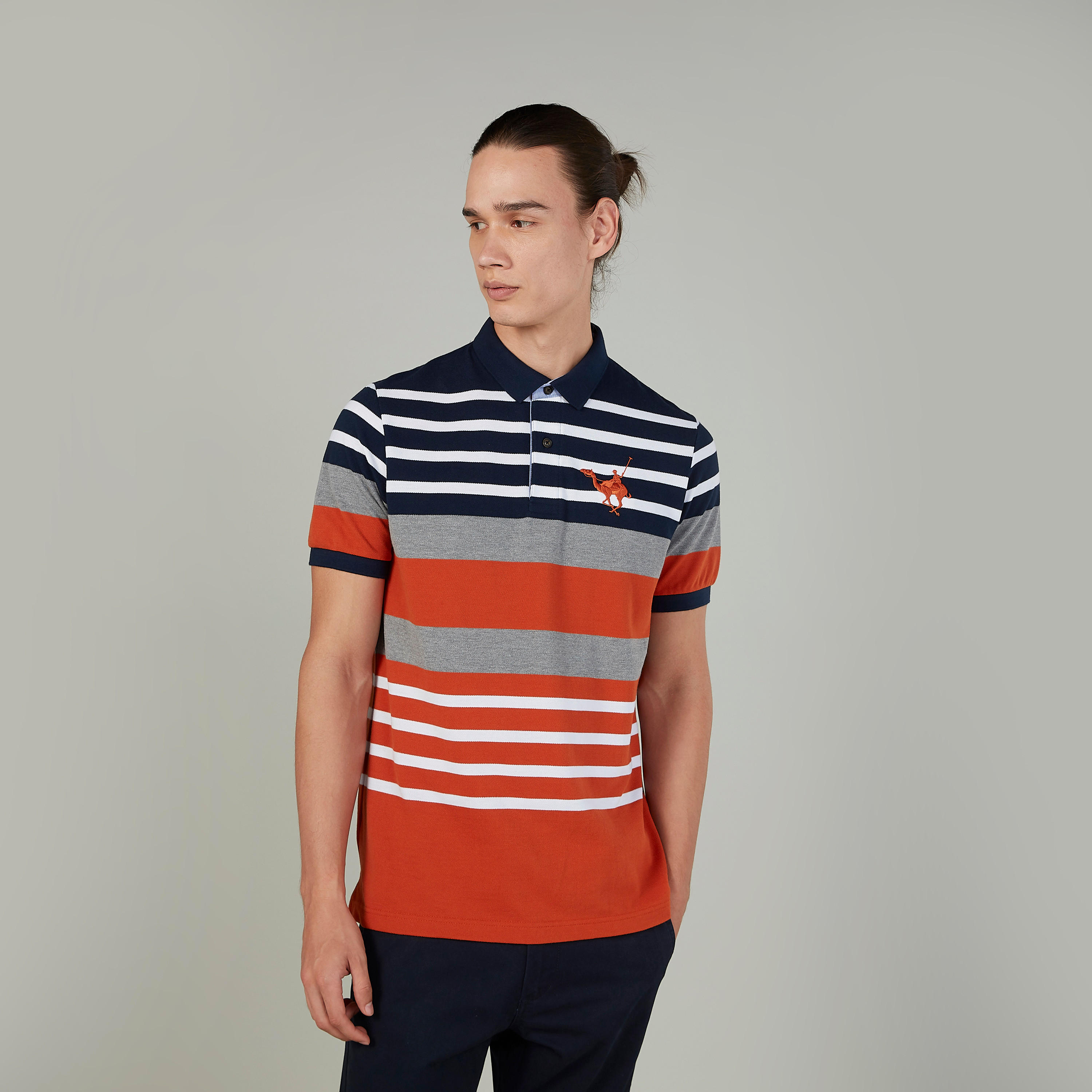 تيشيرت بولو مخطط بأكمام قصيرة-men-clothing-tshirtsandpolos-polos-image-1