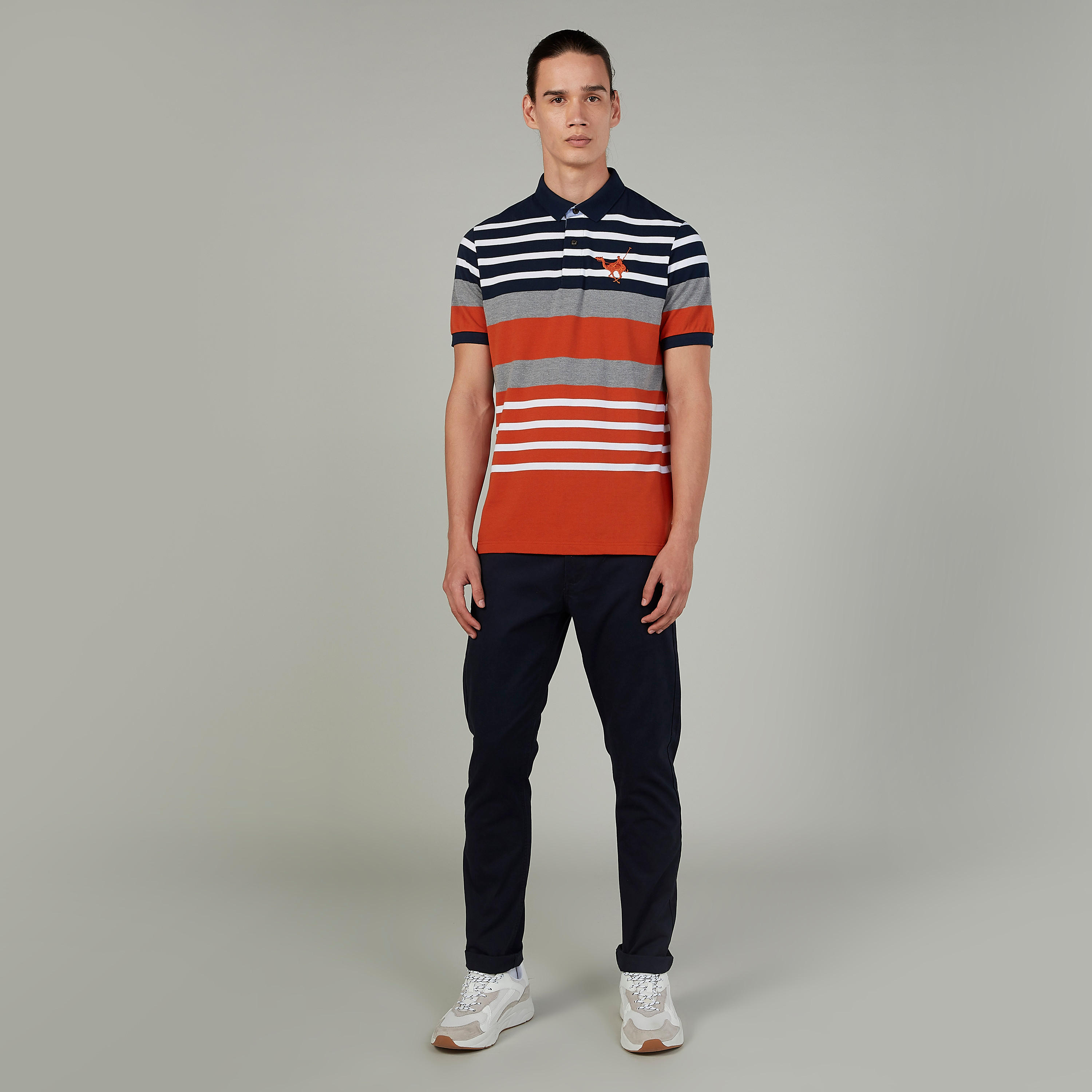 تيشيرت بولو مخطط بأكمام قصيرة-men-clothing-tshirtsandpolos-polos-image-2