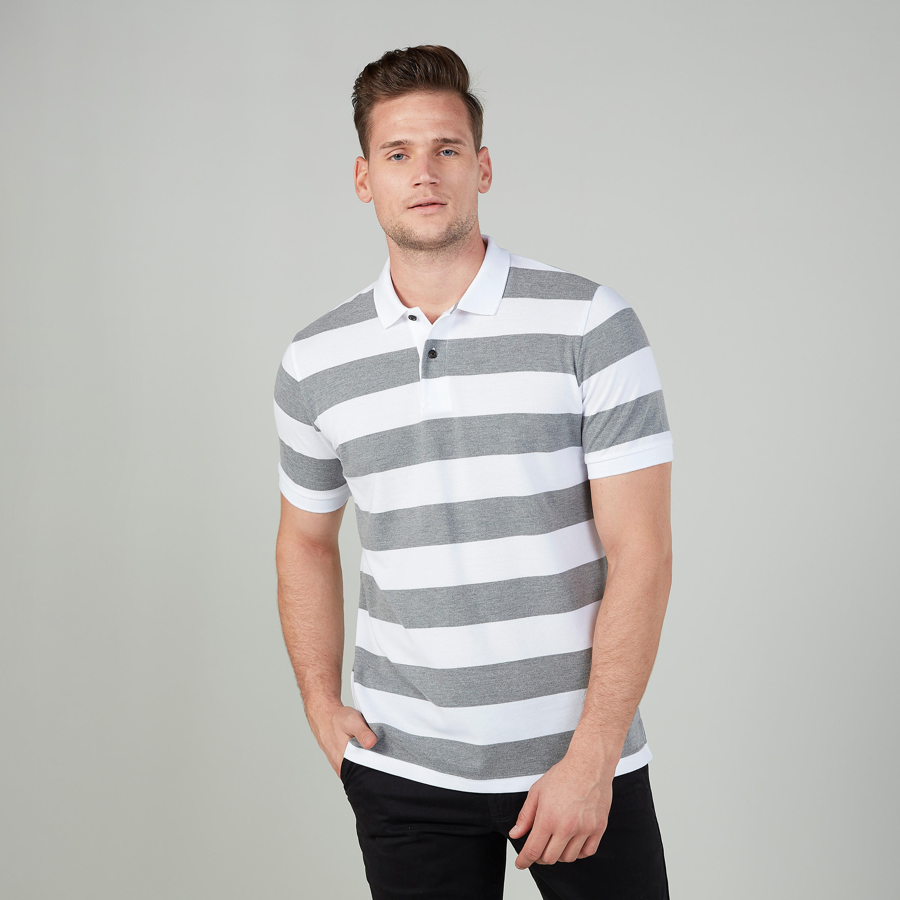 تيشيرت مستدام مقلّم بياقة بولو وأكمام قصيرة -men-clothing-tshirtsandpolos-polos-image-1