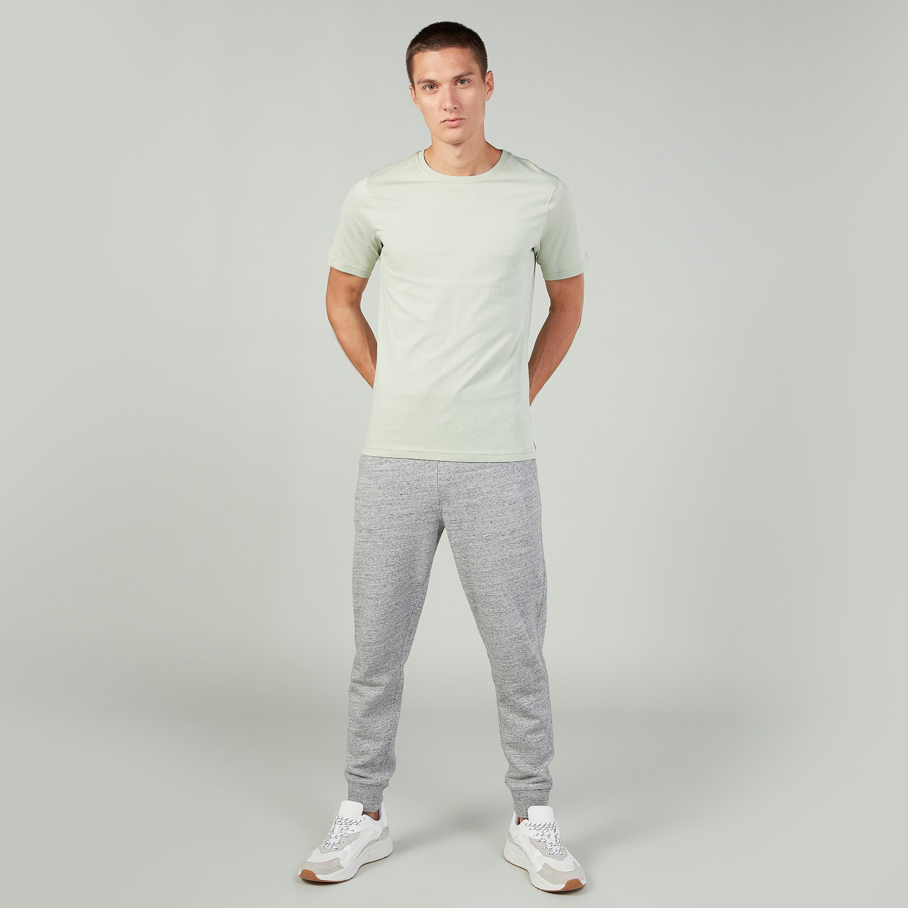 Plain T-shirt with Round Neck and Short Sleeves-men-clothing-tshirtsandpolos-tshirts-image-2