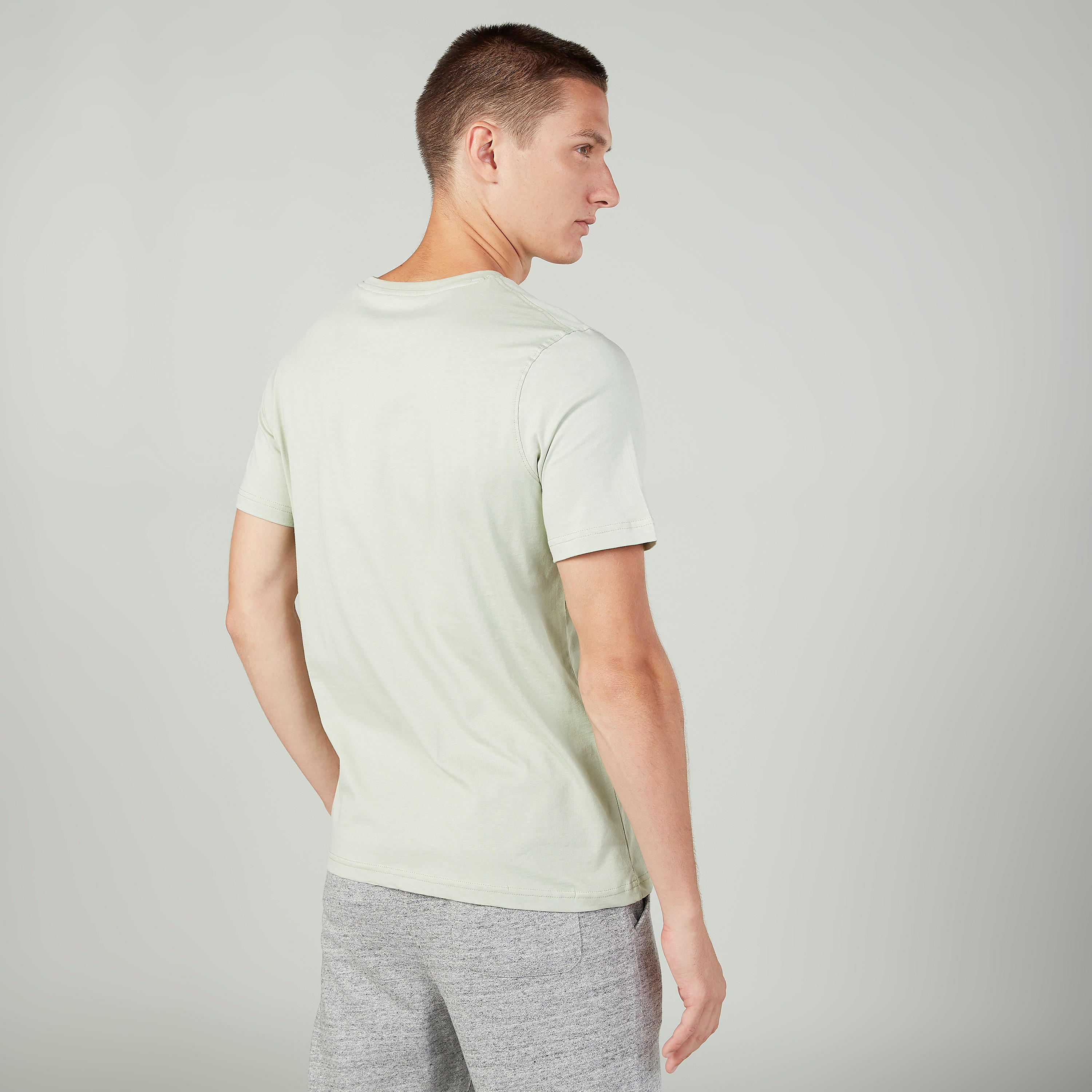 Plain T-shirt with Round Neck and Short Sleeves-men-clothing-tshirtsandpolos-tshirts-image-3
