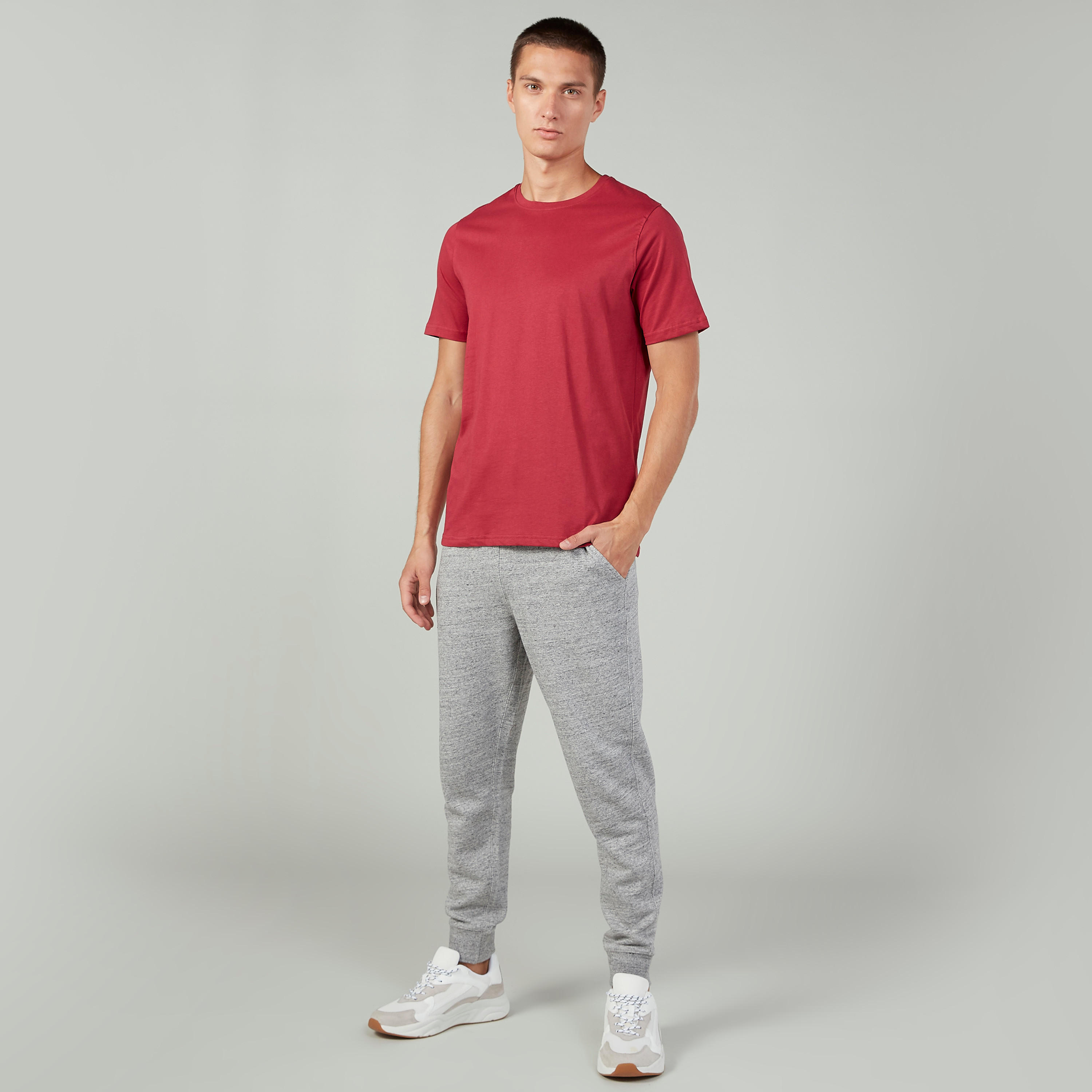 Plain T-shirt with Crew Neck and Short Sleeves-men-clothing-tshirtsandpolos-tshirts-image-2