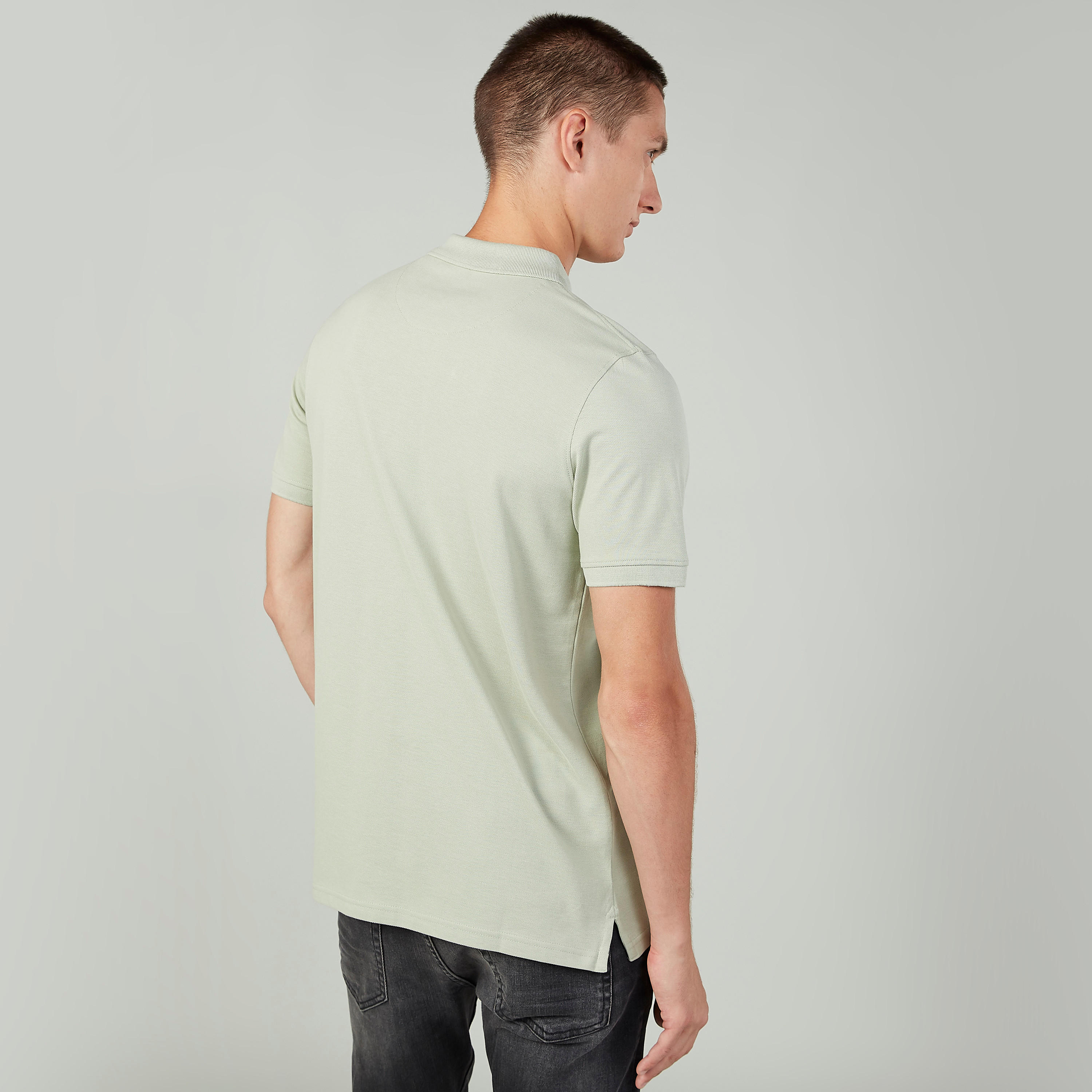 تيشيرت بولو سادة بأكمام قصيرة-men-clothing-tshirtsandpolos-polos-image-4