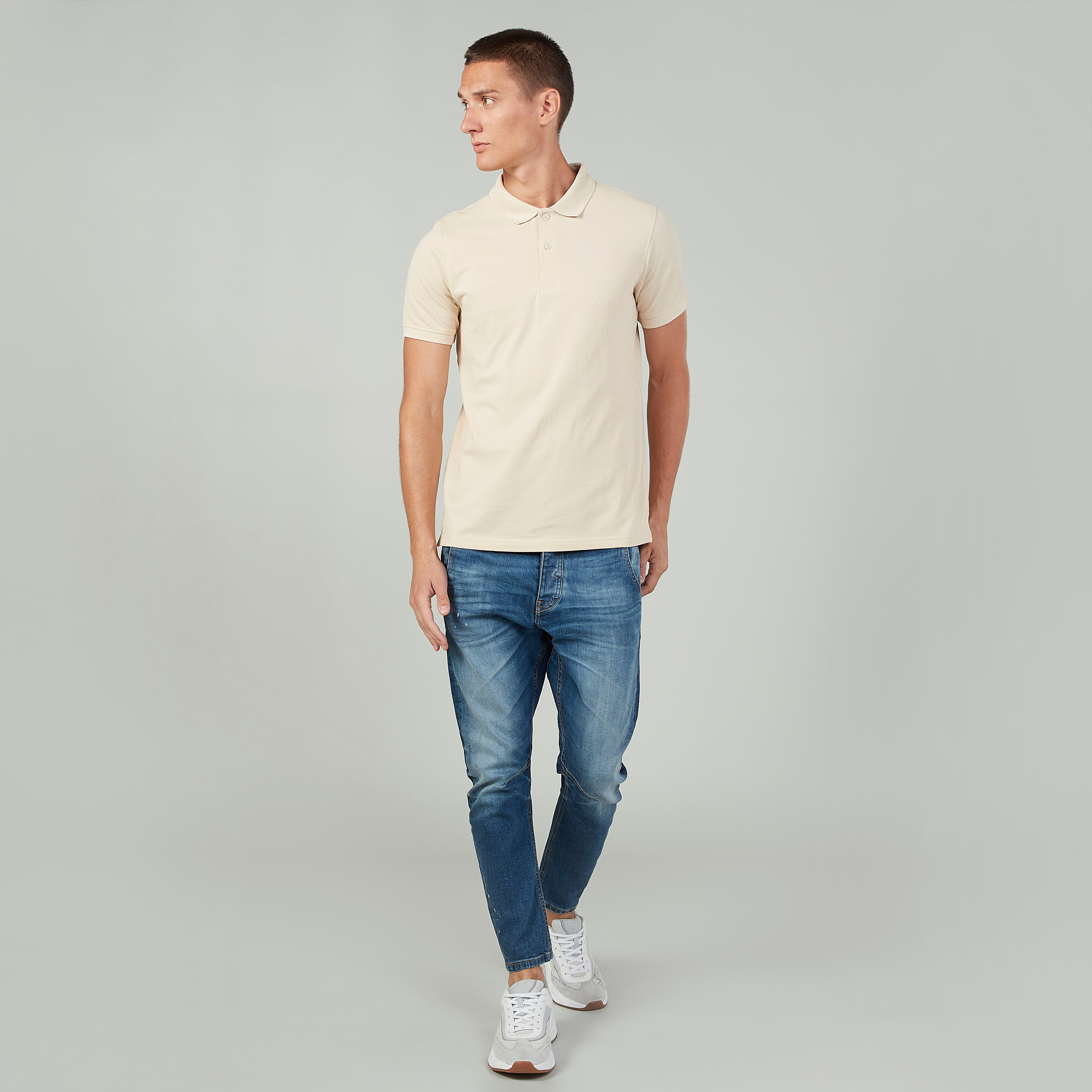 تيشيرت بولو سادة بأكمام قصيرة-men-clothing-tshirtsandpolos-polos-image-2