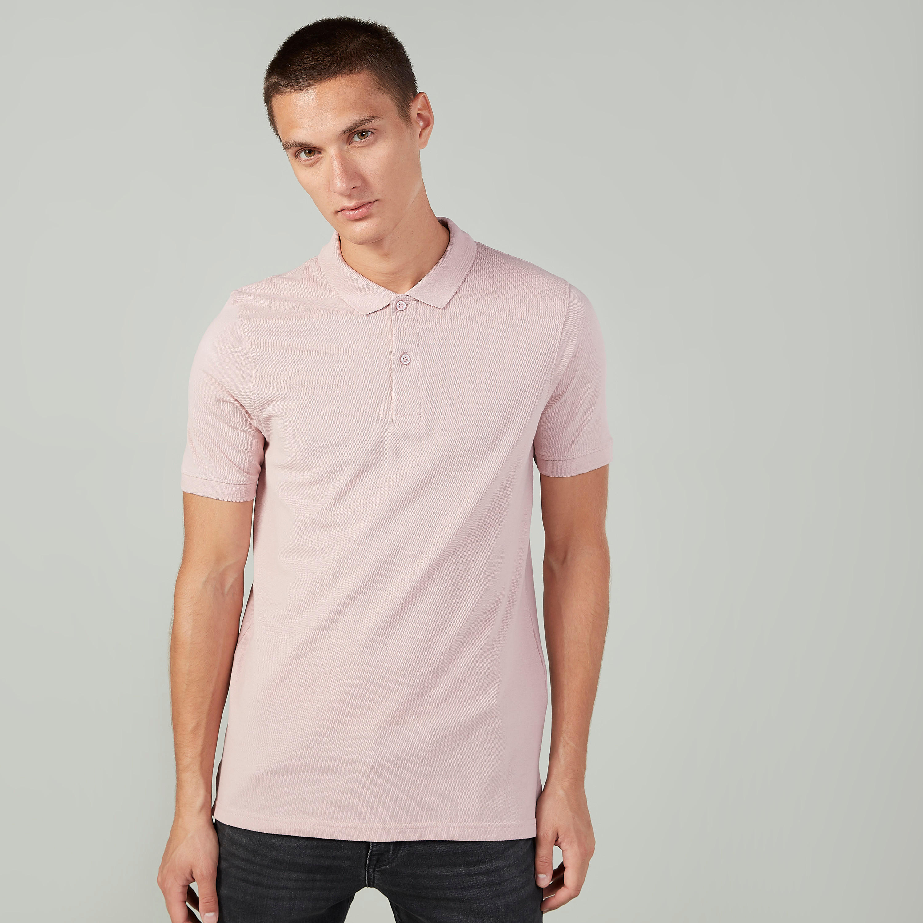تيشيرت بولو سادة بأكمام قصيرة-men-clothing-tshirtsandpolos-polos-image-1
