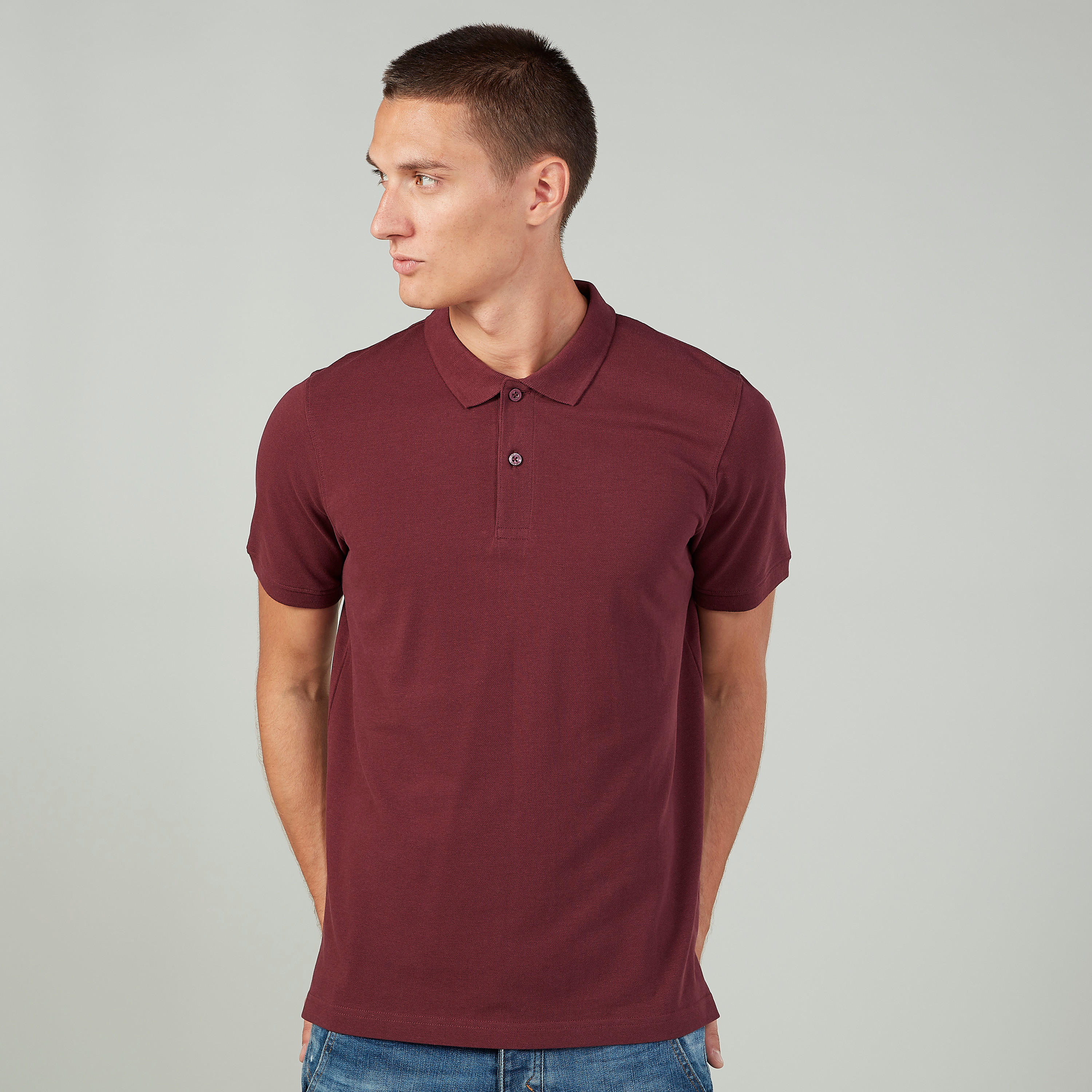 تيشيرت بولو سادة بأكمام قصيرة-men-clothing-tshirtsandpolos-polos-image-1