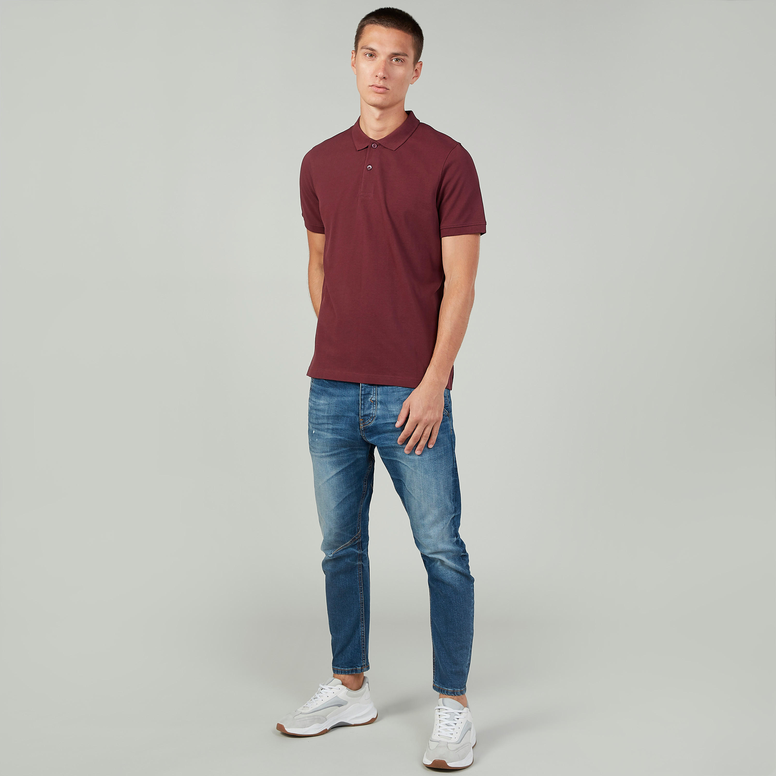 تيشيرت بولو سادة بأكمام قصيرة-men-clothing-tshirtsandpolos-polos-image-2