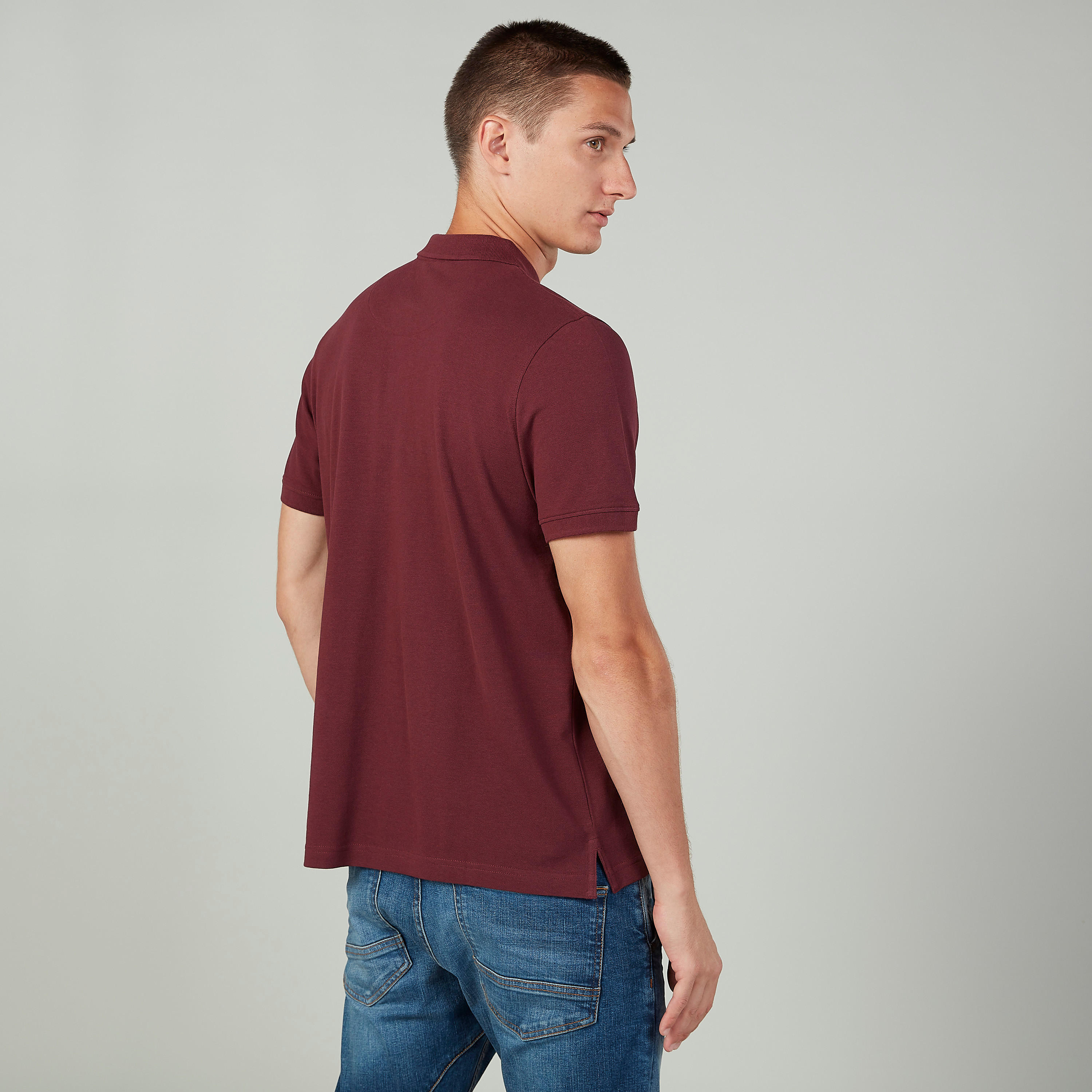 تيشيرت بولو سادة بأكمام قصيرة-men-clothing-tshirtsandpolos-polos-image-4