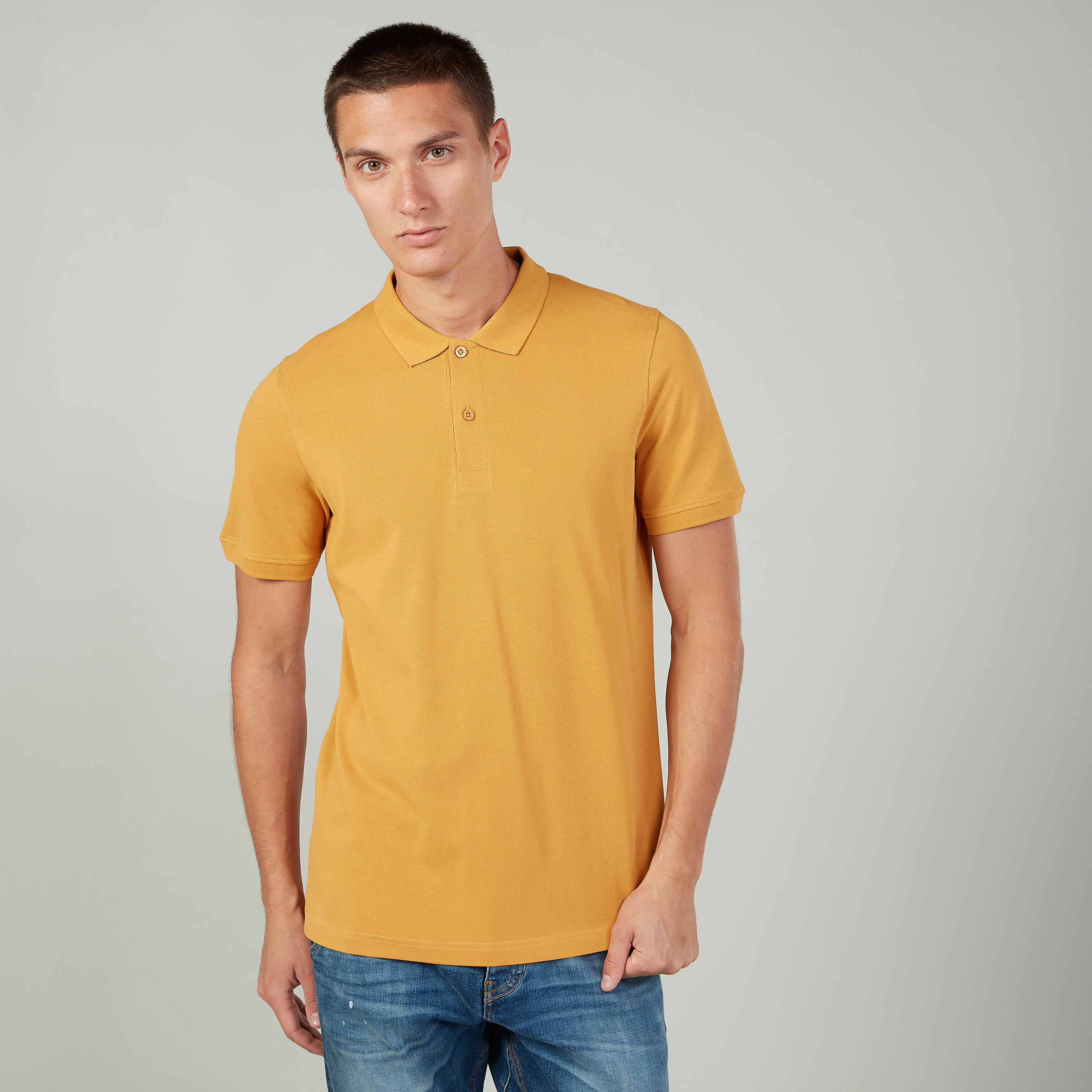 تيشيرت بولو سادة بأكمام قصيرة-men-clothing-tshirtsandpolos-polos-image-4