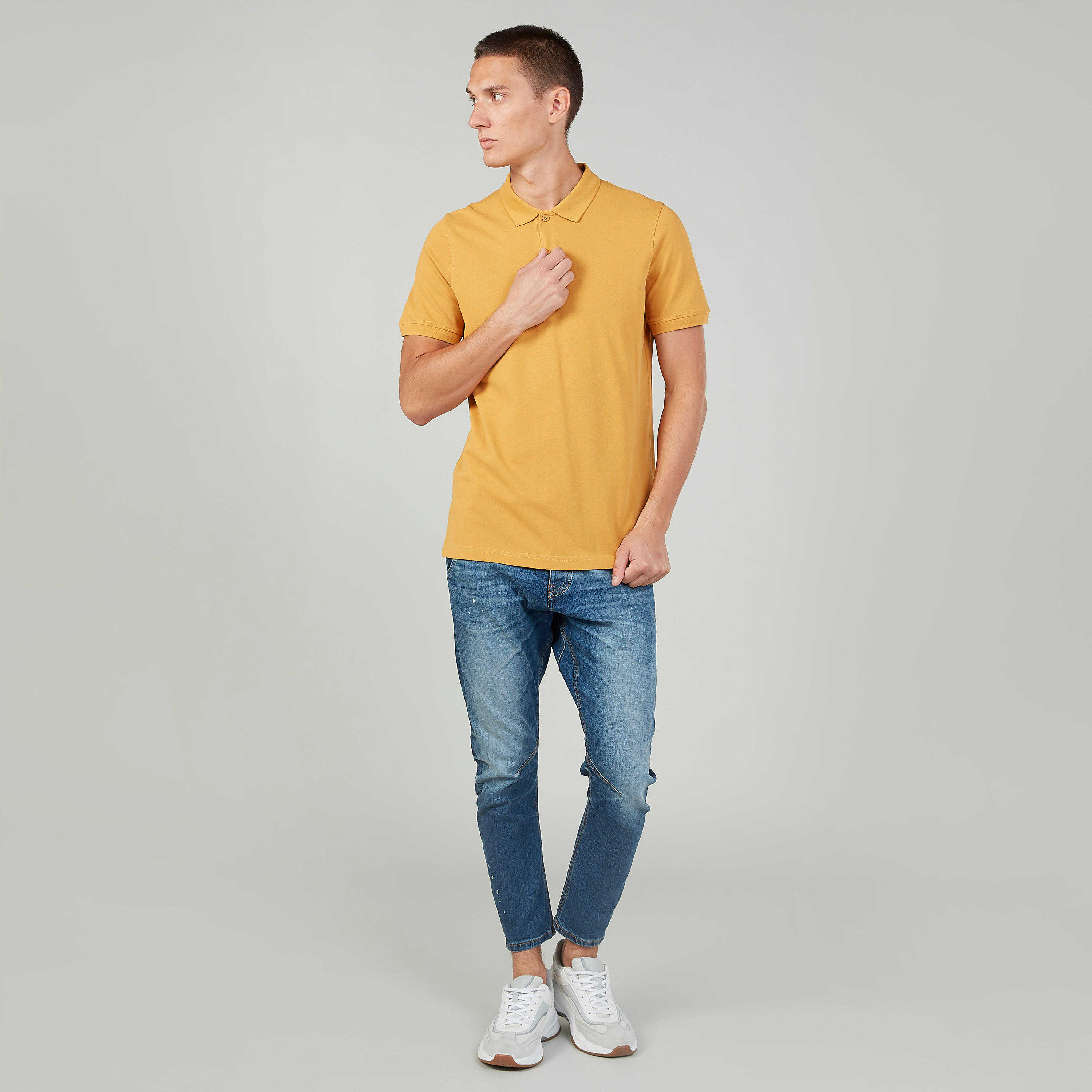 تيشيرت بولو سادة بأكمام قصيرة-men-clothing-tshirtsandpolos-polos-image-3