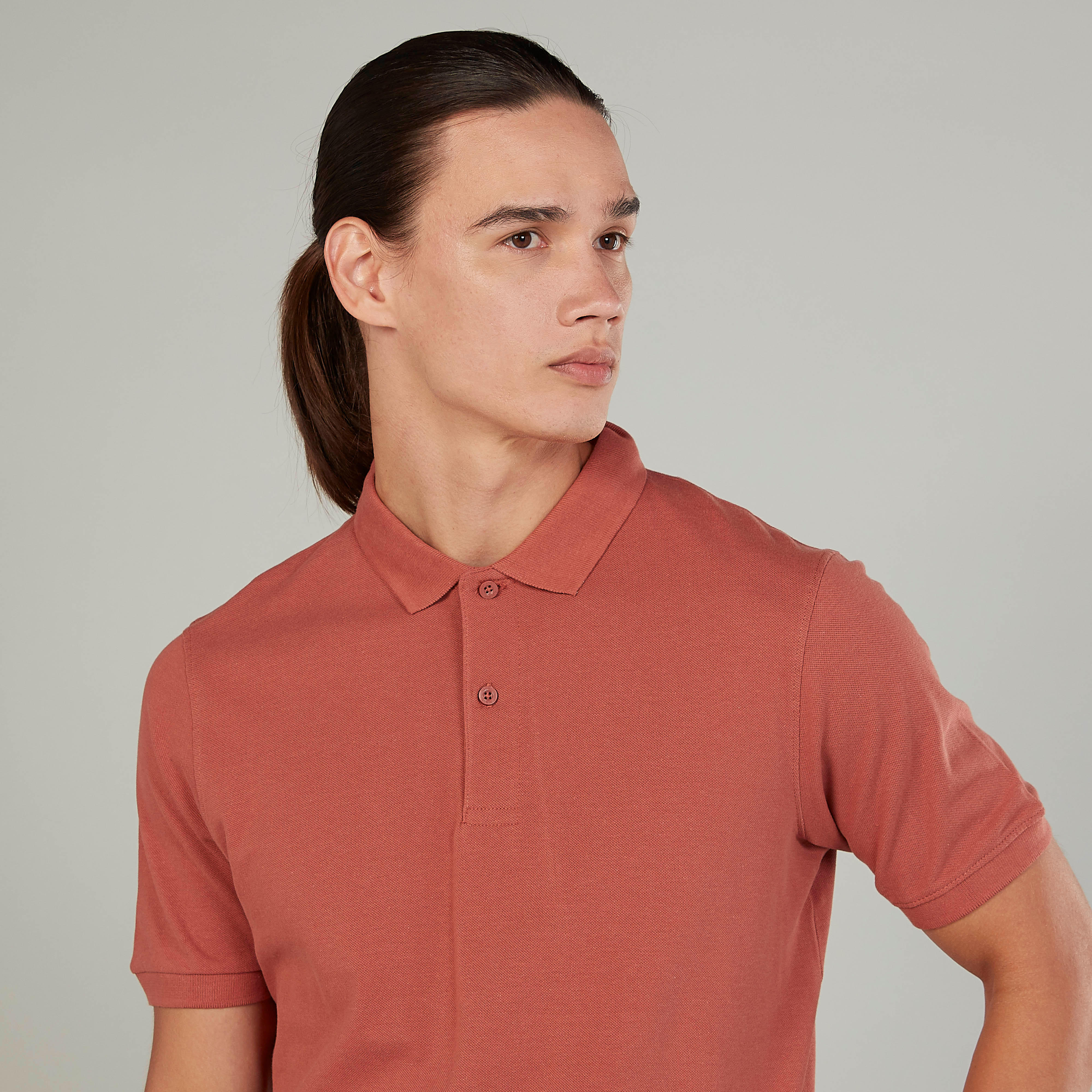 Solid T-shirt with Polo Neck and Short Sleeves-men-clothing-tshirtsandpolos-polos-image-3