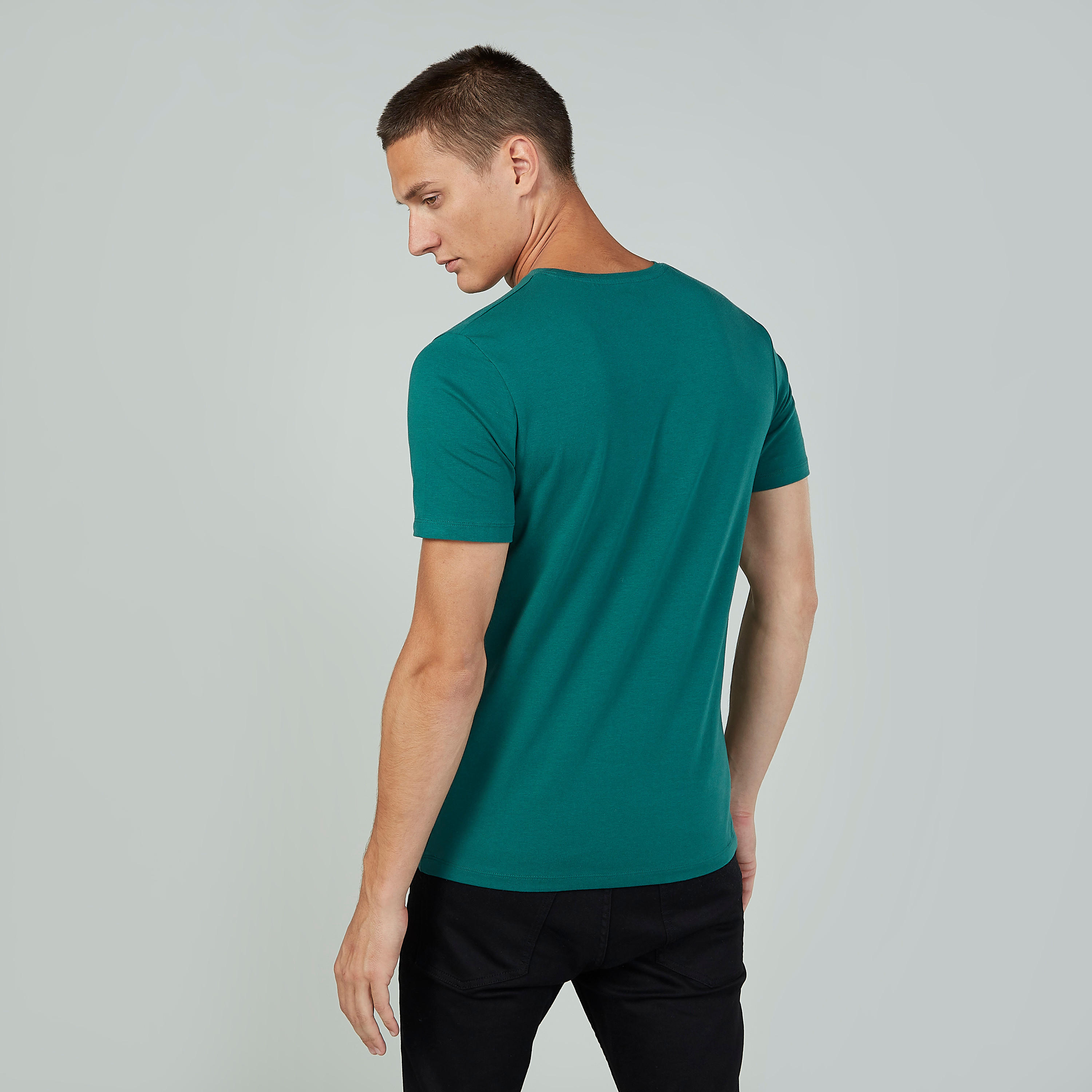 Plain T-shirt with Crew Neck and Short Sleeves-men-clothing-tshirtsandpolos-tshirts-image-4
