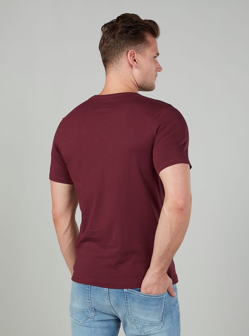 Plain T-shirt with Round Neck and Short Sleeves-men-clothing-tshirtsandpolos-tshirts-image-3