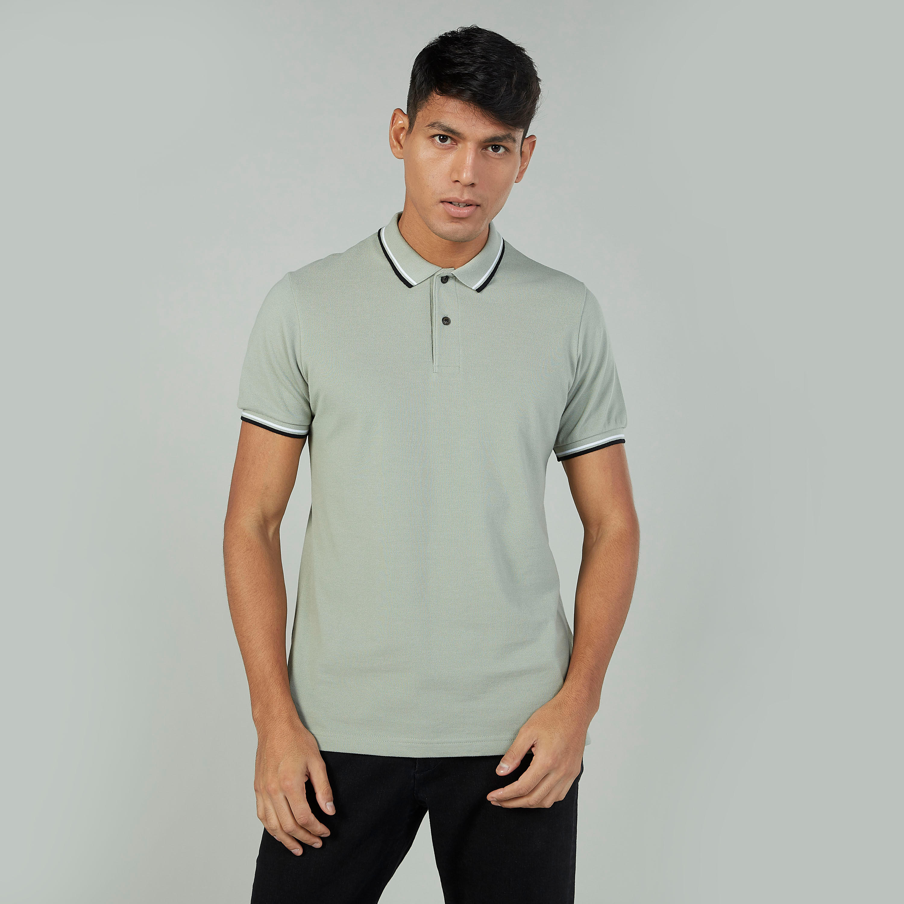 تيشيرت بولو بارز الملمس بأكمام قصيرة-men-clothing-tshirtsandpolos-polos-image-1