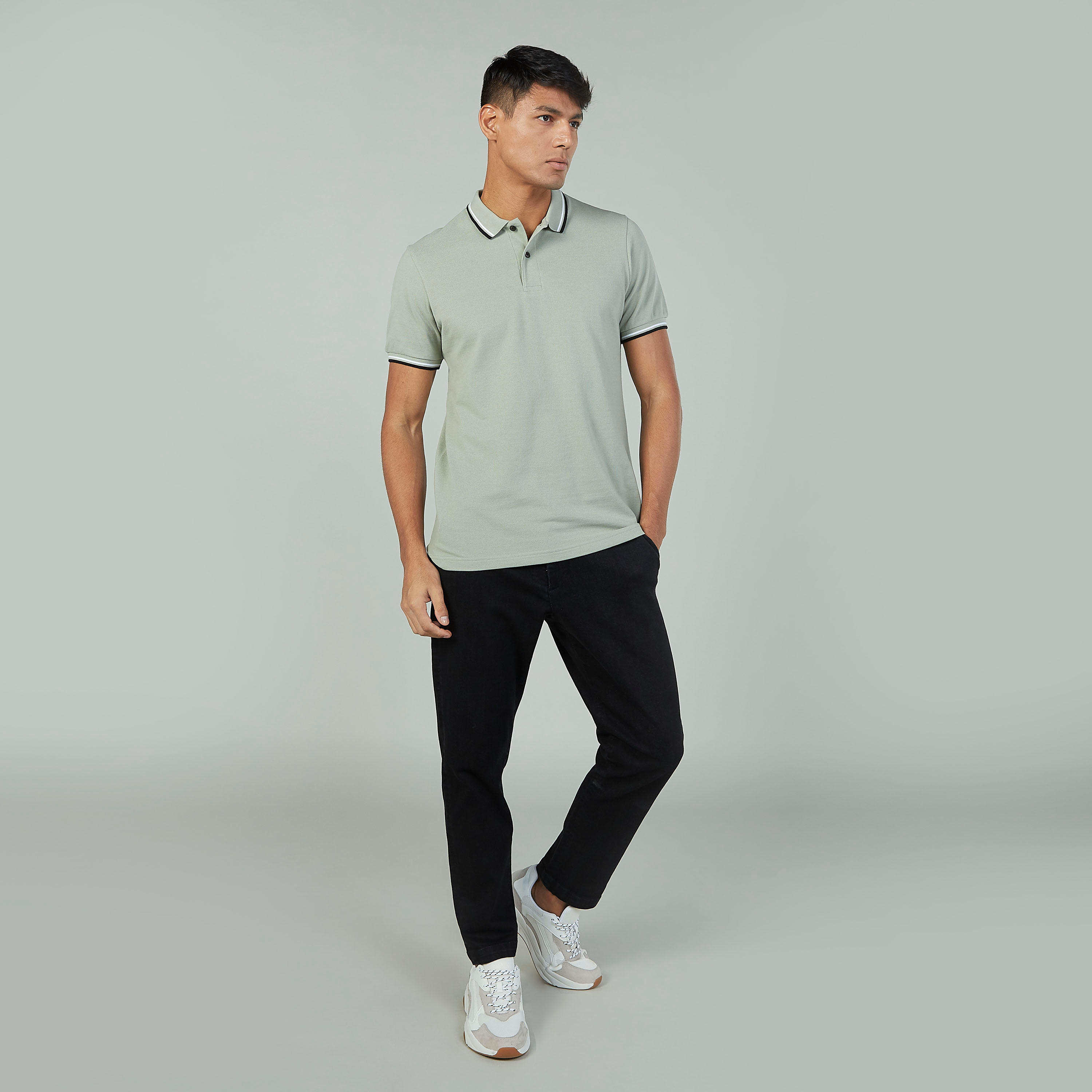 تيشيرت بولو بارز الملمس بأكمام قصيرة-men-clothing-tshirtsandpolos-polos-image-2
