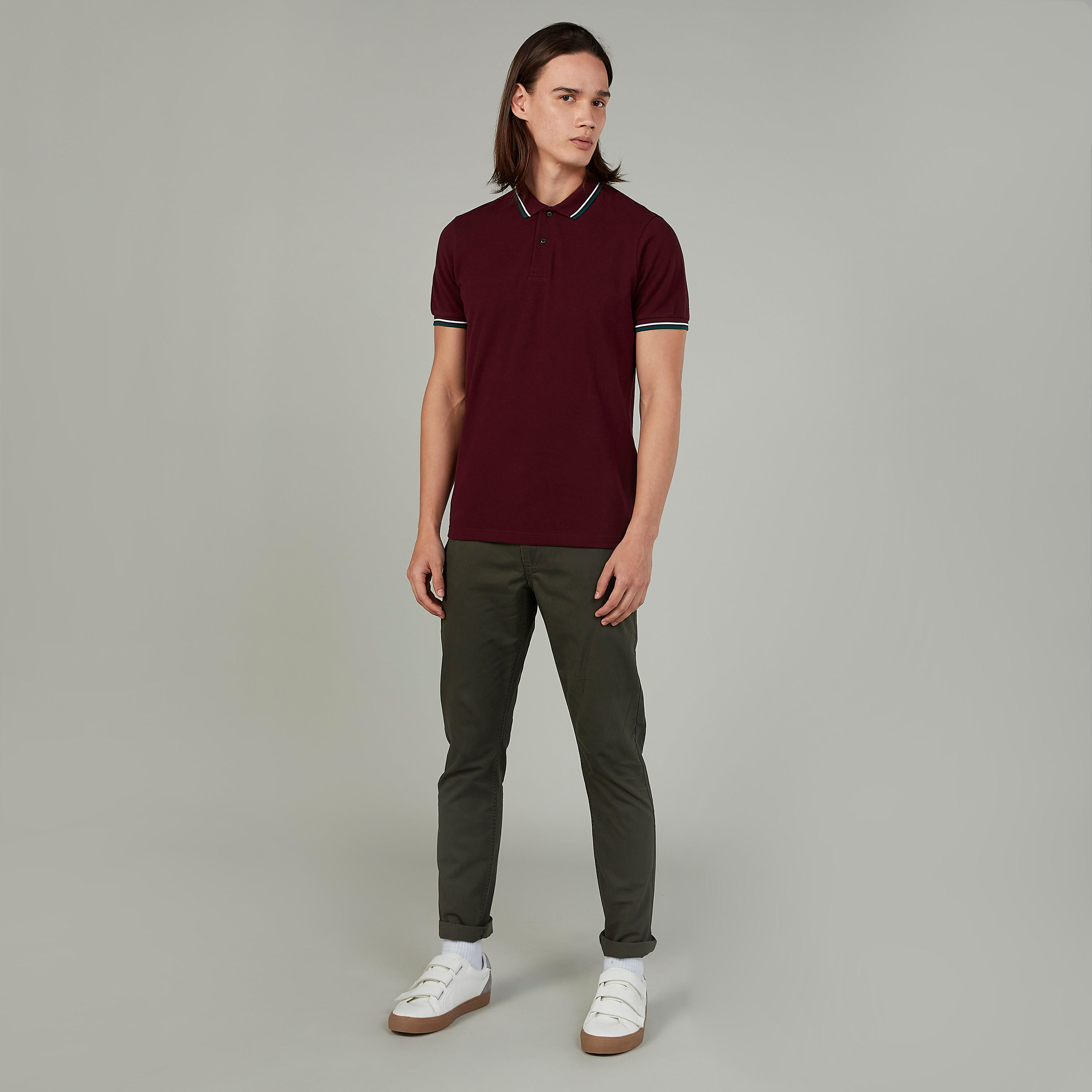 تيشيرت بارز الملمس بياقة بولو وأكمام قصيرة-men-clothing-tshirtsandpolos-polos-image-2