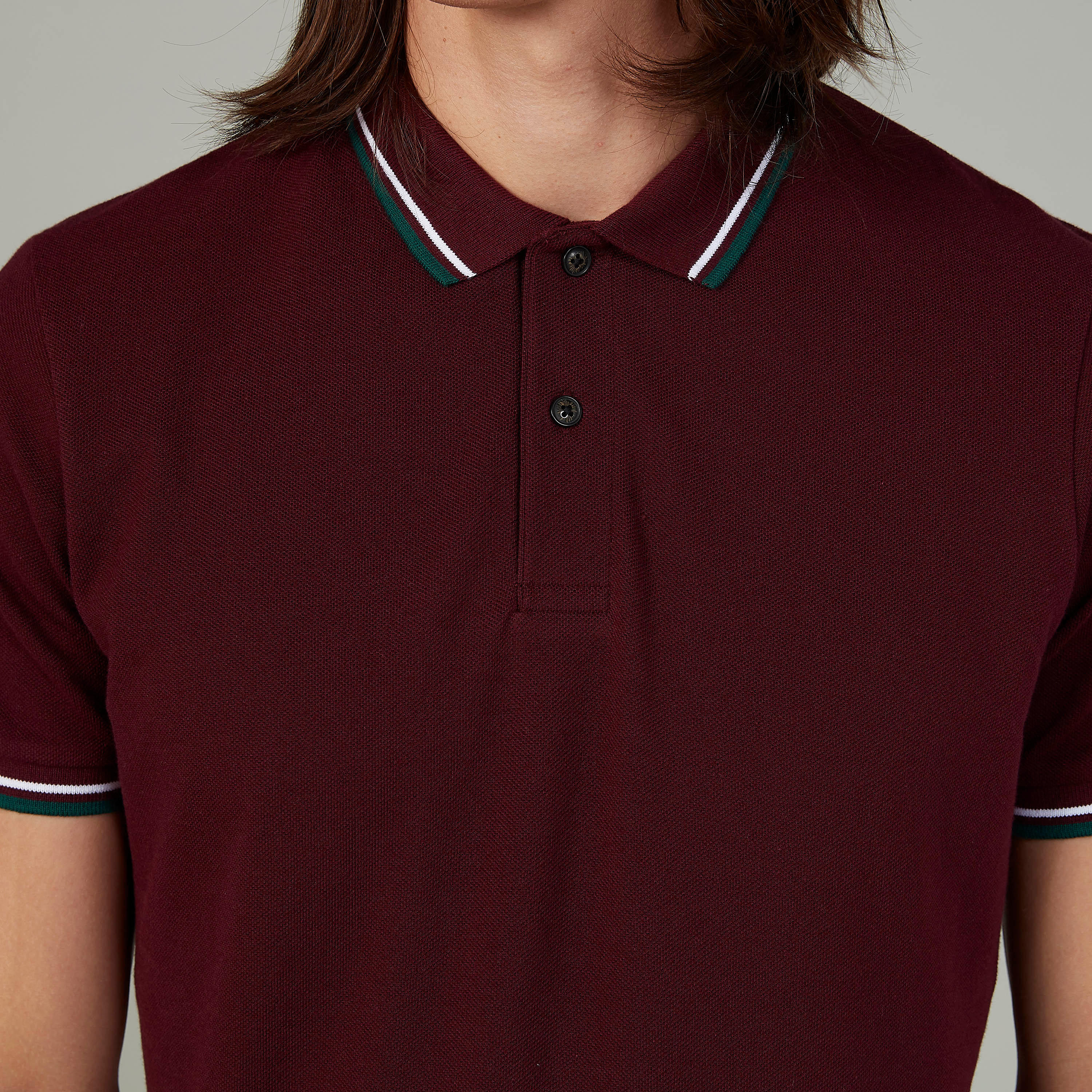 تيشيرت بارز الملمس بياقة بولو وأكمام قصيرة-men-clothing-tshirtsandpolos-polos-image-3