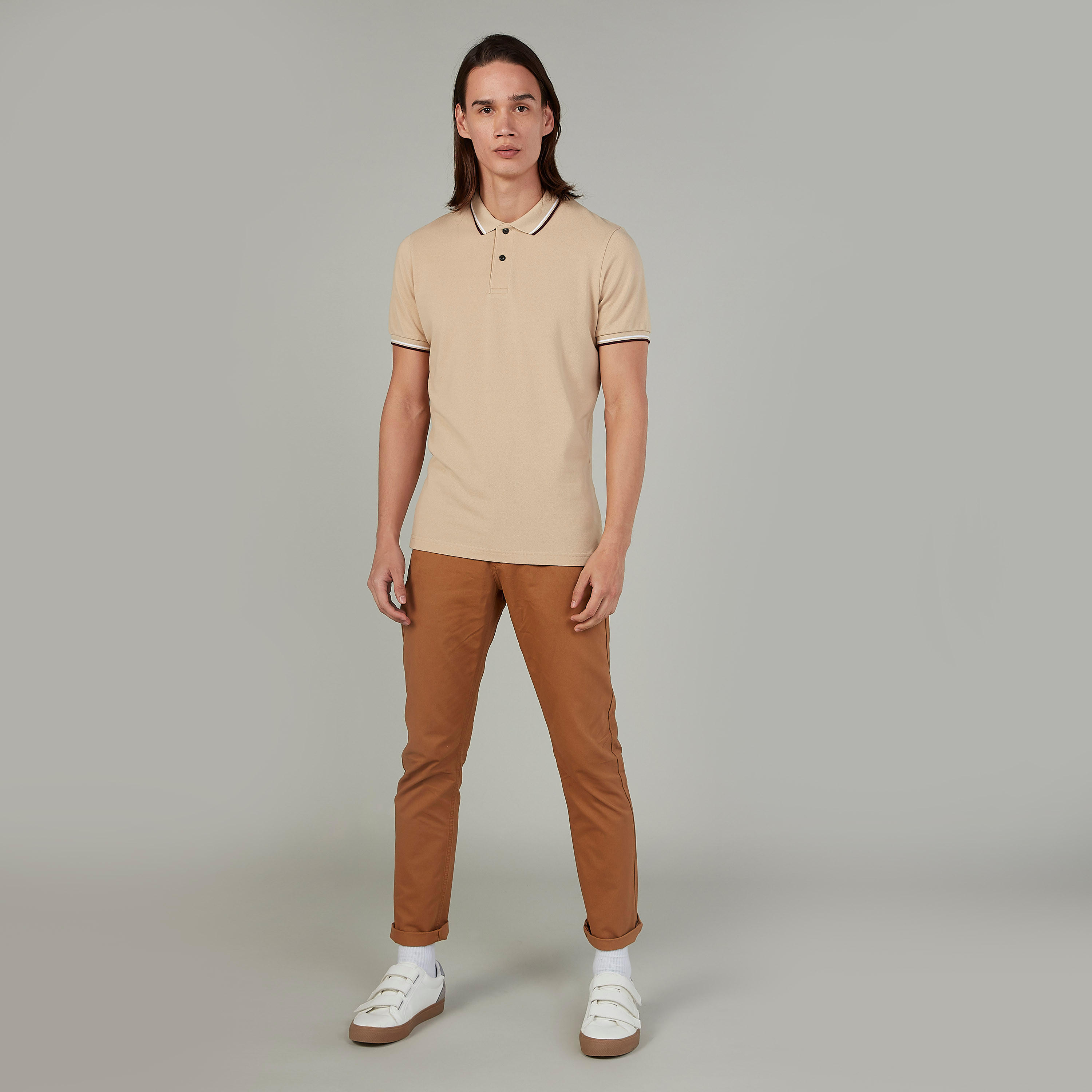 تيشيرت بولو بارز الملمس بأكمام قصيرة-men-clothing-tshirtsandpolos-polos-image-2