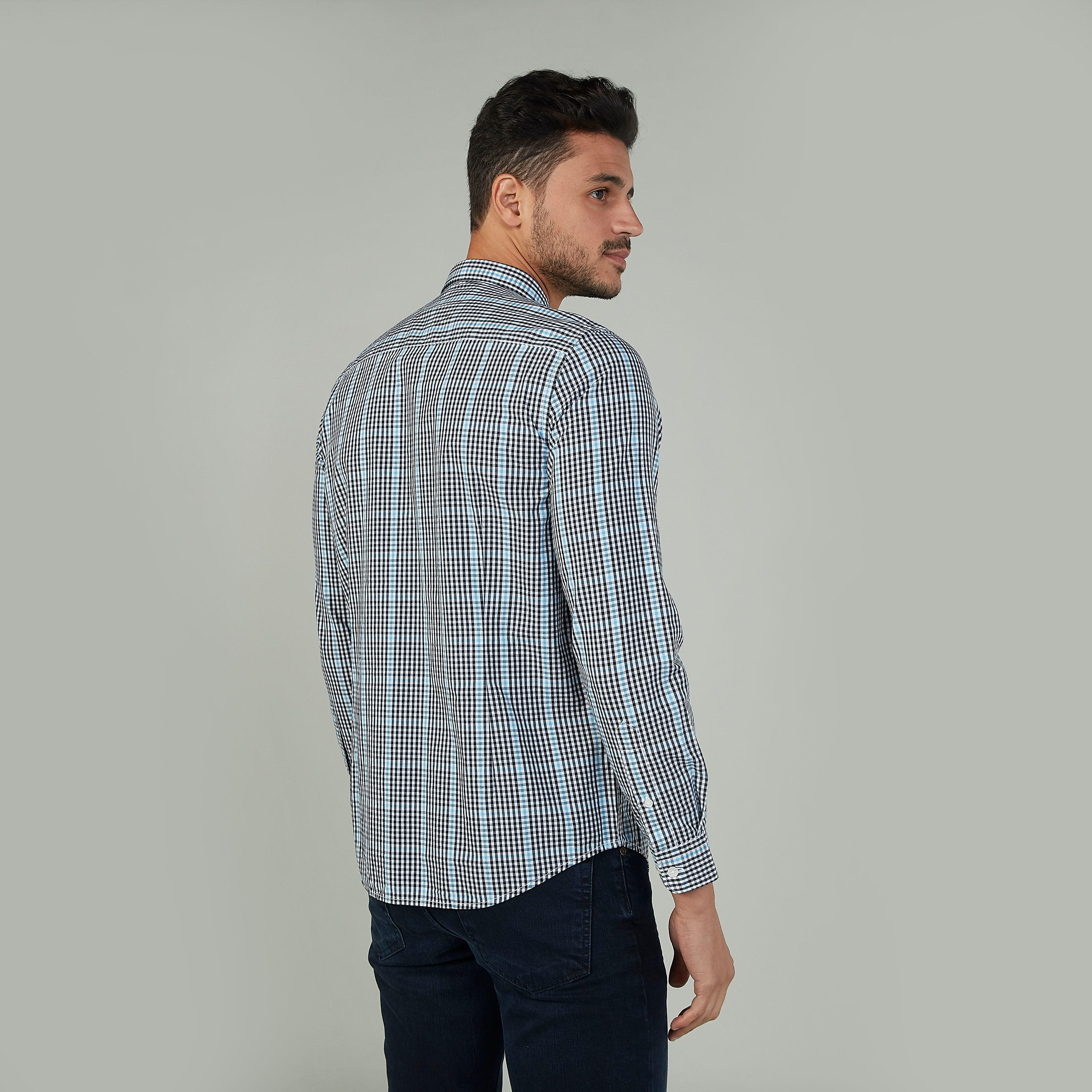 قميص كاروهات بقصّة سليم وياقة عادية وأكمام طويلة-men-clothing-shirts-image-4
