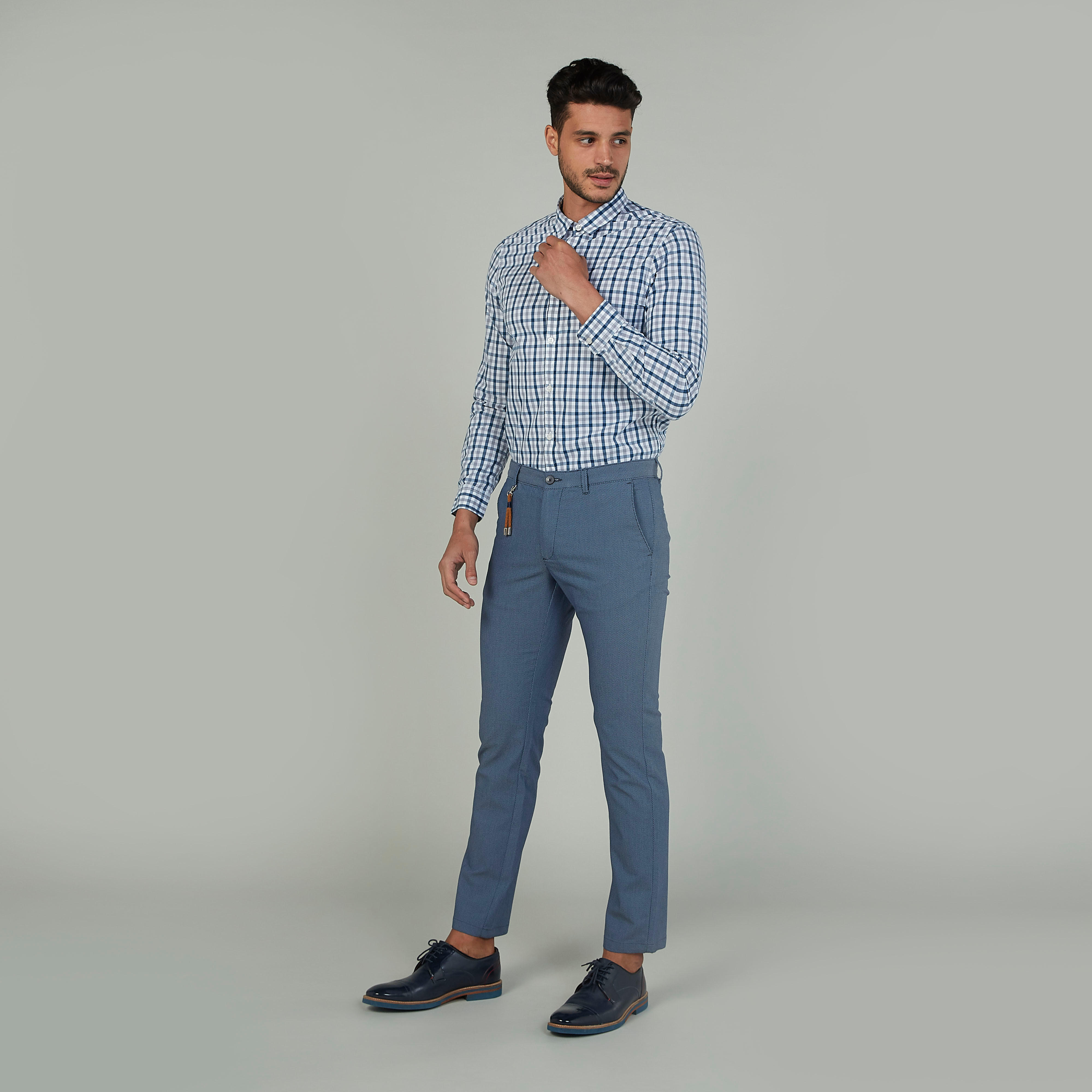 قميص مستدام كاروهات بياقة عادية وأكمام طويلة-men-clothing-shirts-image-2