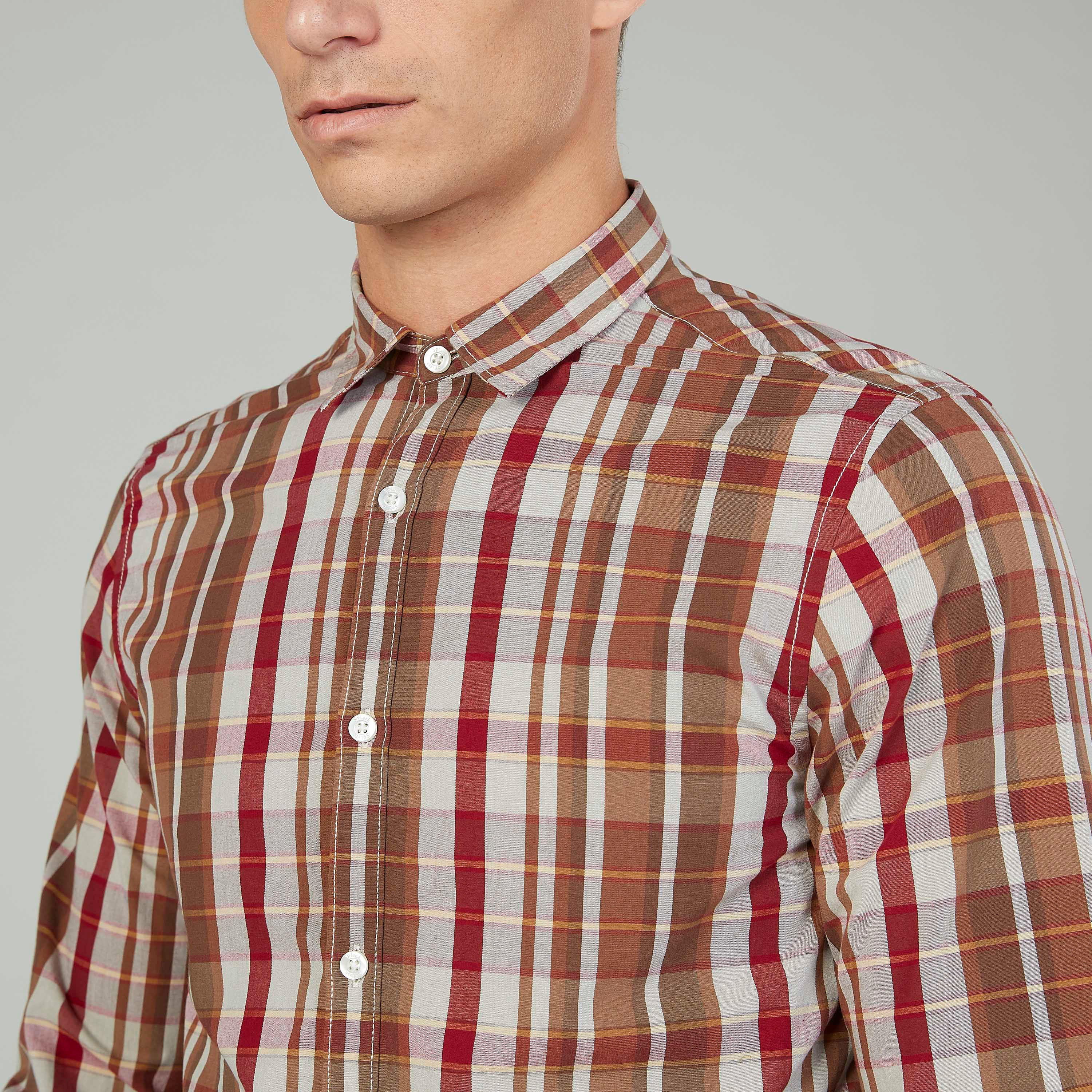 قميص سليم فيت مربعات بأكمام طويلة-men-clothing-shirts-image-3