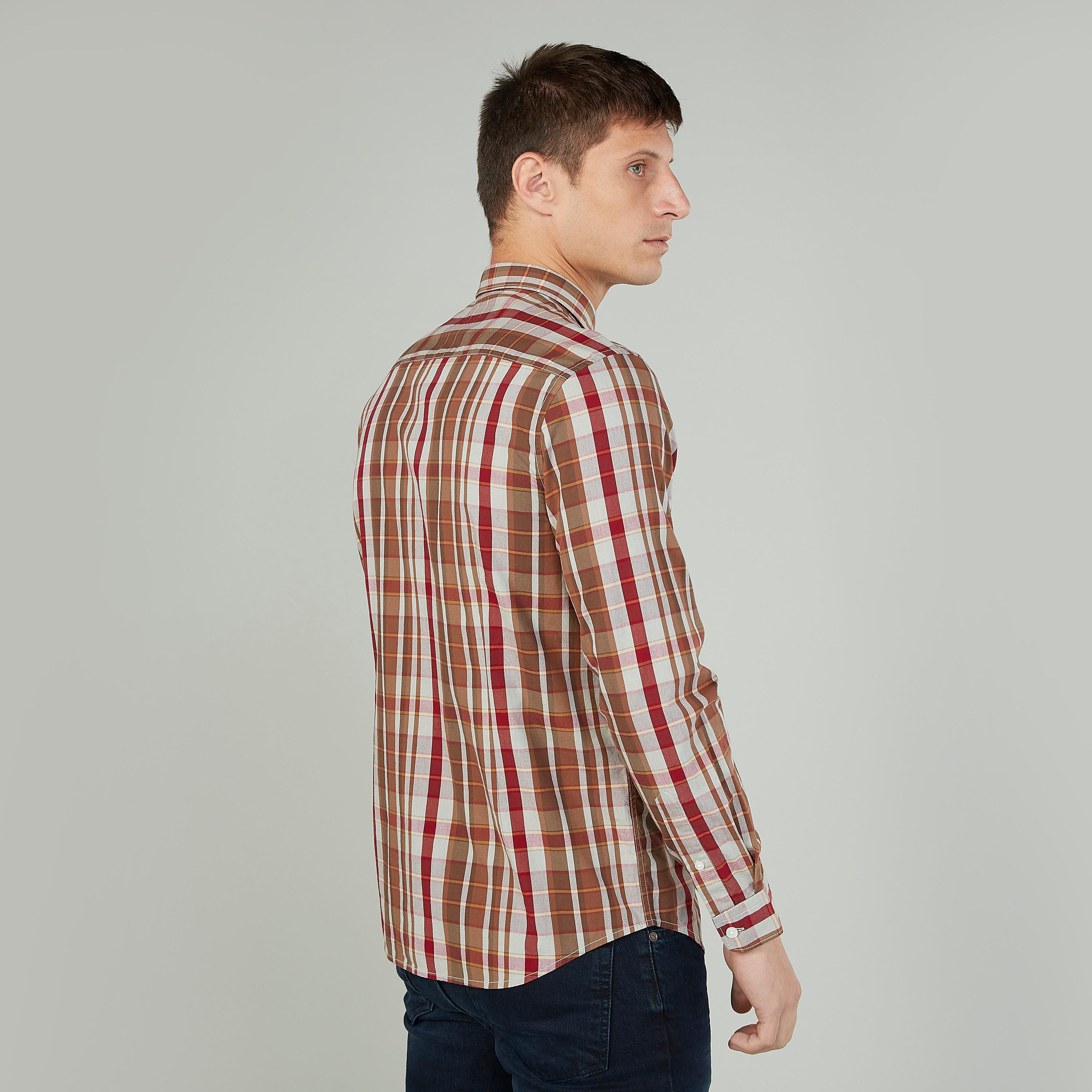 قميص سليم فيت مربعات بأكمام طويلة-men-clothing-shirts-image-4