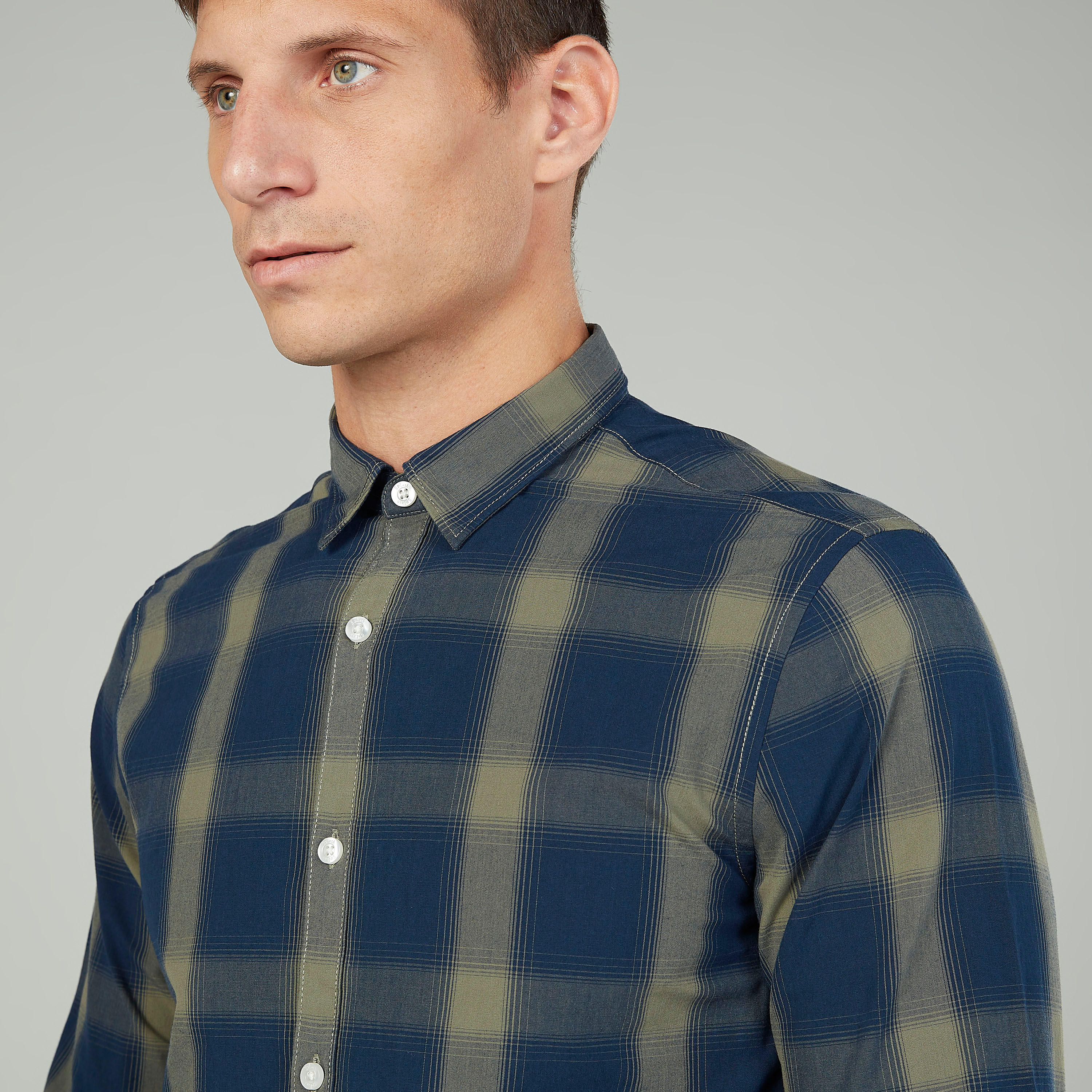 Slim Fit Checked Shirt with Long Sleeves-men-clothing-shirts-image-3