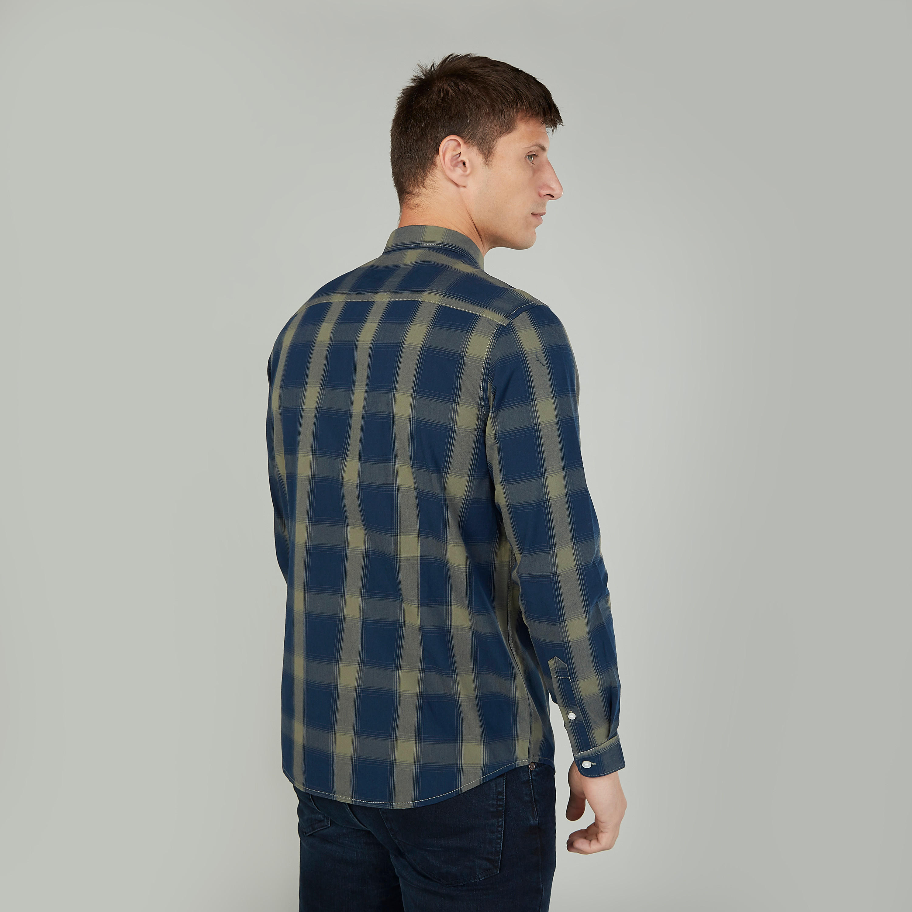 Slim Fit Checked Shirt with Long Sleeves-men-clothing-shirts-image-4