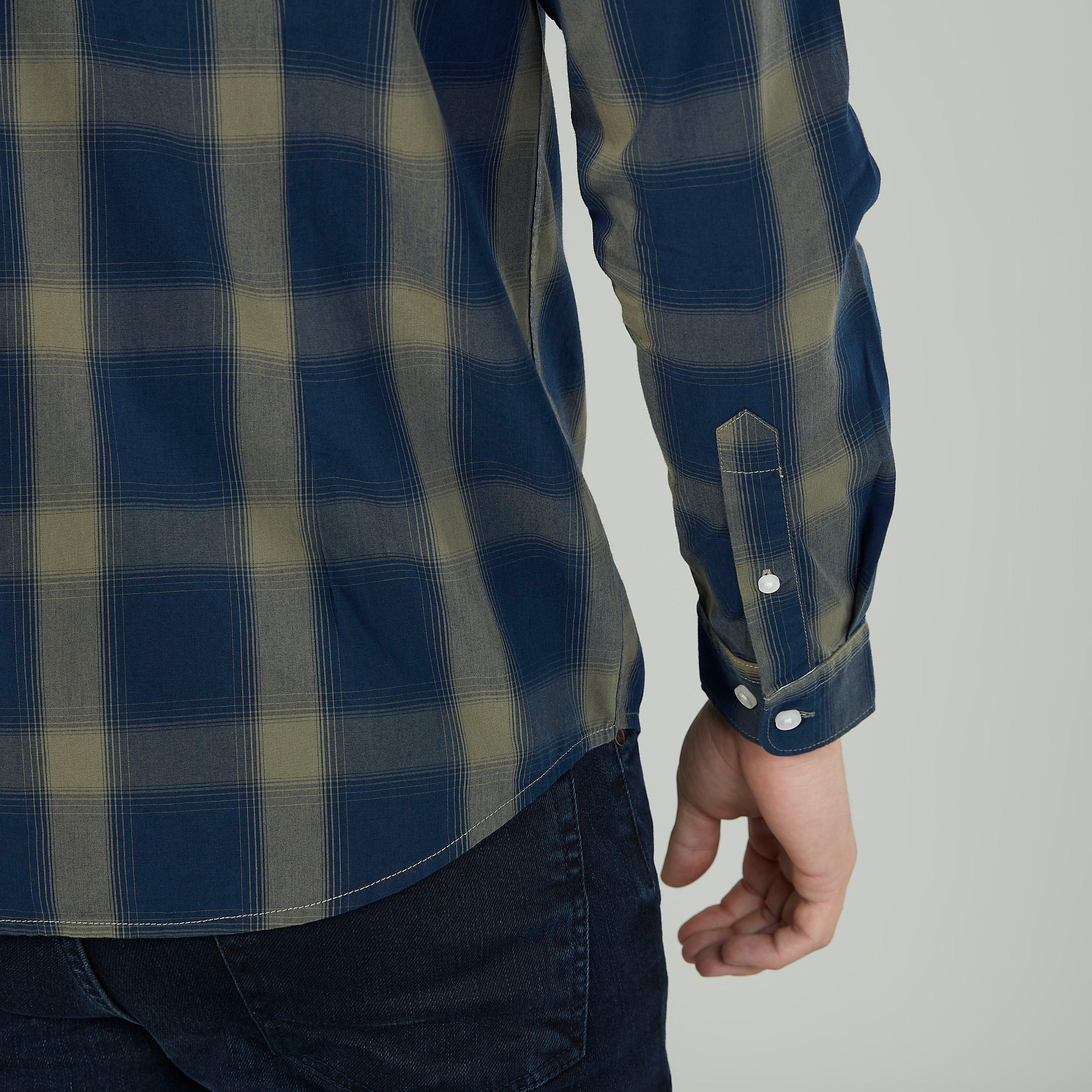 Slim Fit Checked Shirt with Long Sleeves-men-clothing-shirts-image-5