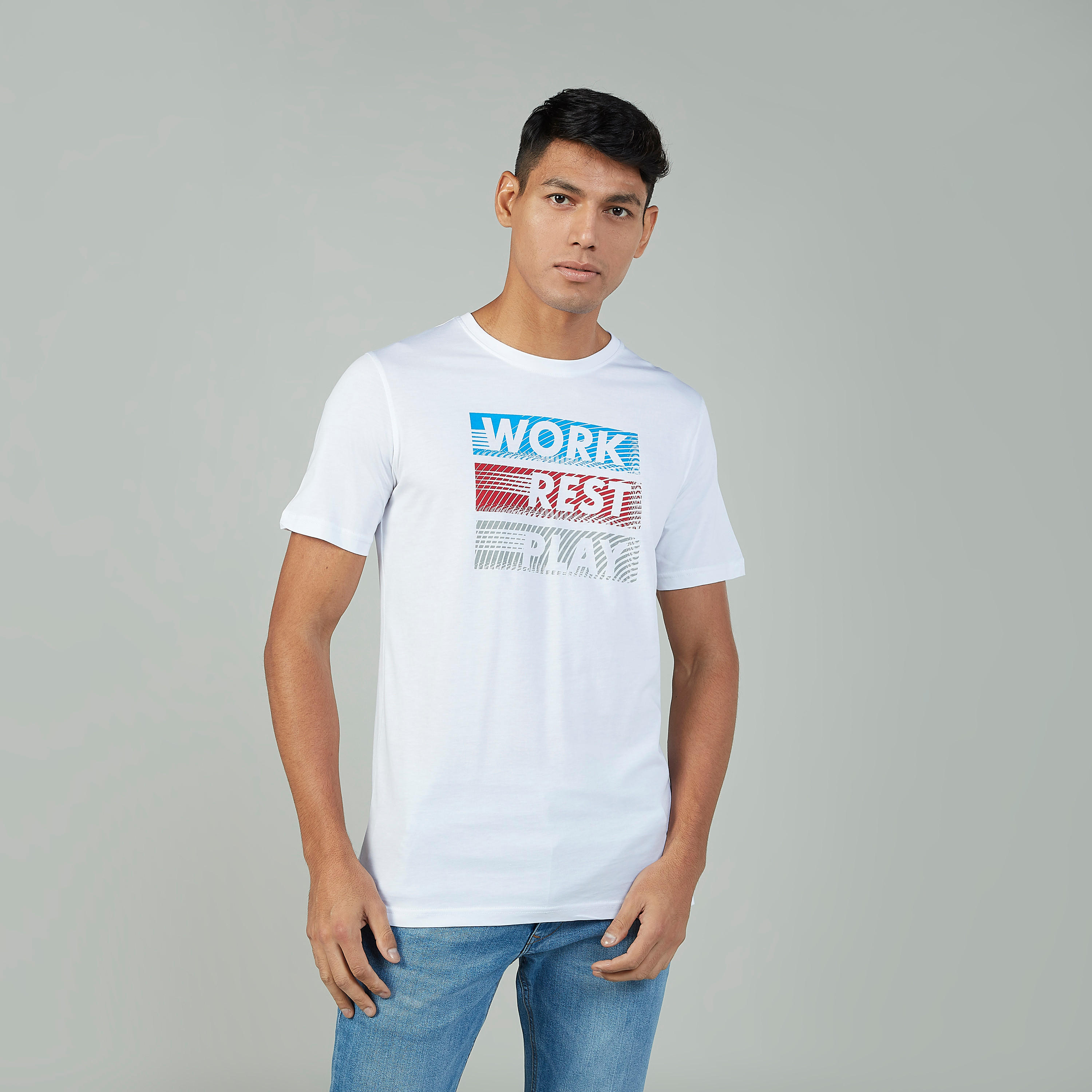 Slim Fit Graphic Printed T-shirt with Crew Neck and Short Sleeves-men-clothing-tshirtsandpolos-tshirts-image-1