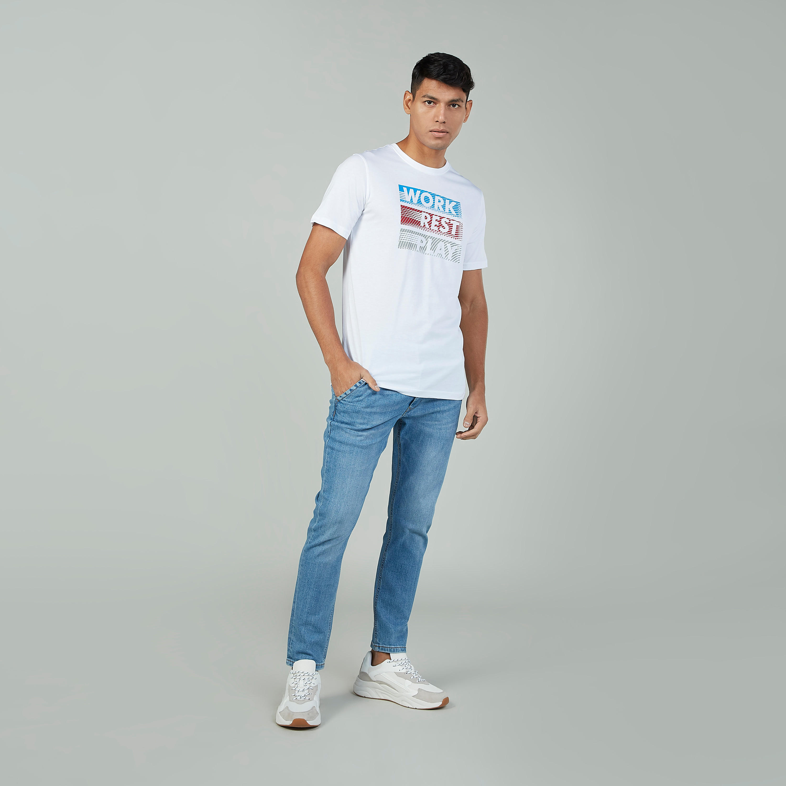 Slim Fit Graphic Printed T-shirt with Crew Neck and Short Sleeves-men-clothing-tshirtsandpolos-tshirts-image-2