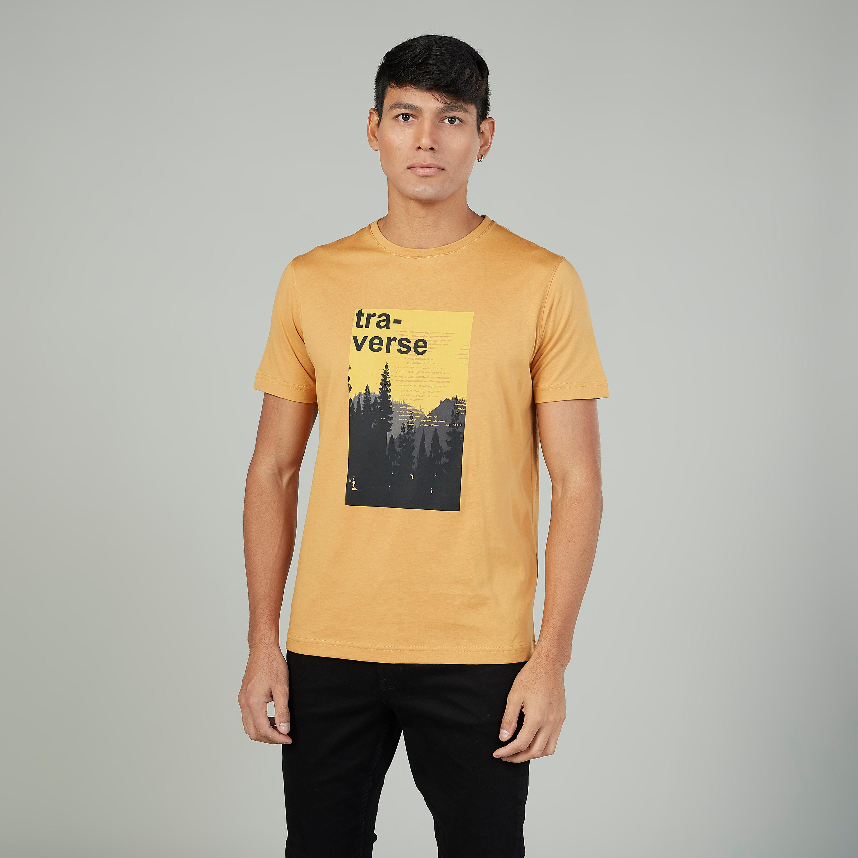 فستان قميص مستدام سادة متوسط الطول بأكمام 3/4 -men-clothing-tshirtsandpolos-tshirts-image-1