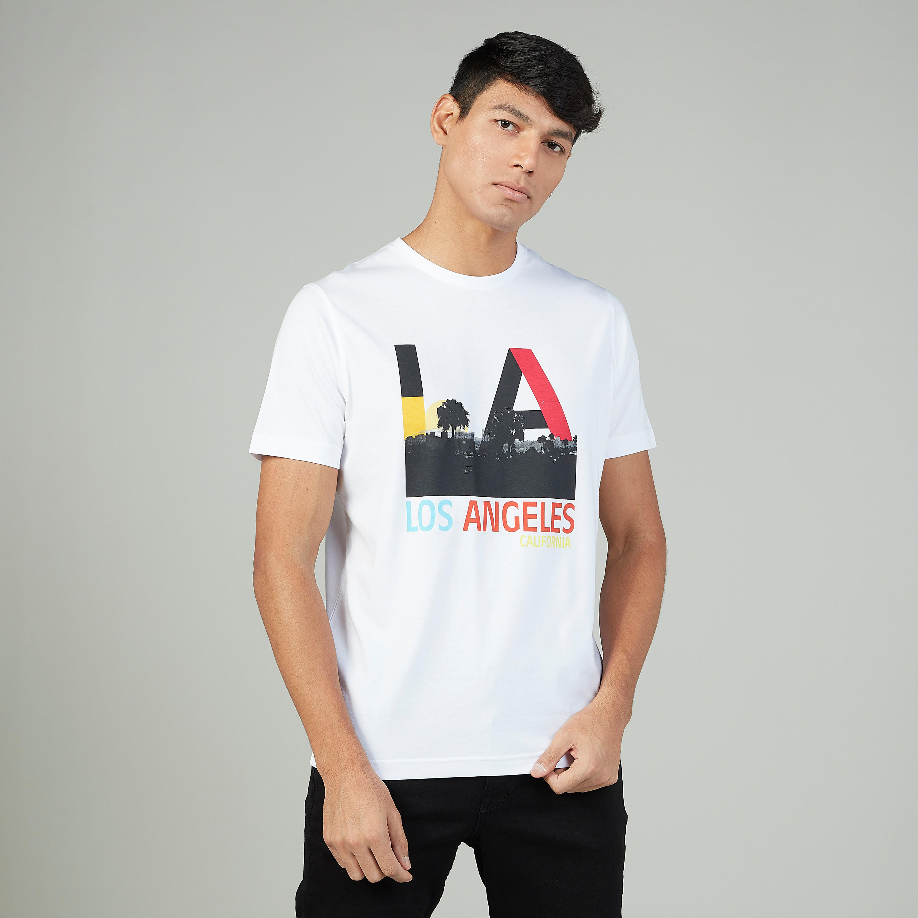 فستان قميص مستدام سادة متوسط الطول بأكمام 3/4 -men-clothing-tshirtsandpolos-tshirts-image-1