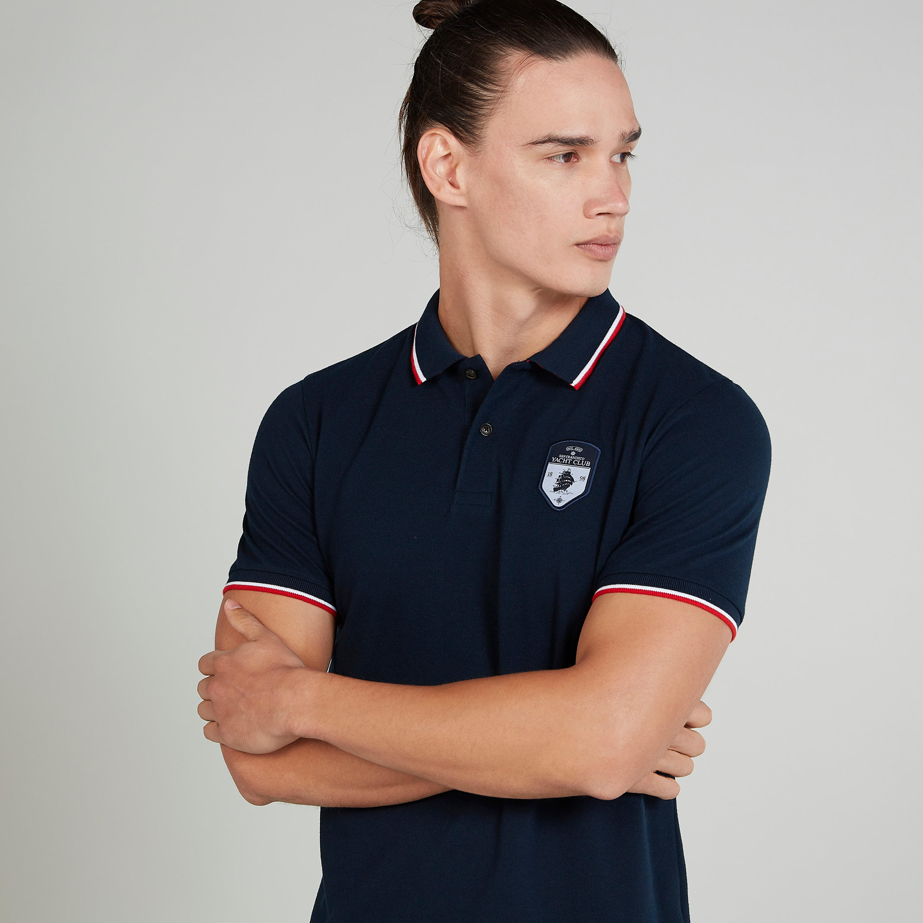 Slim Fit Plain Polo T-shirt with Short Sleeves-men-clothing-tshirtsandpolos-polos-image-3
