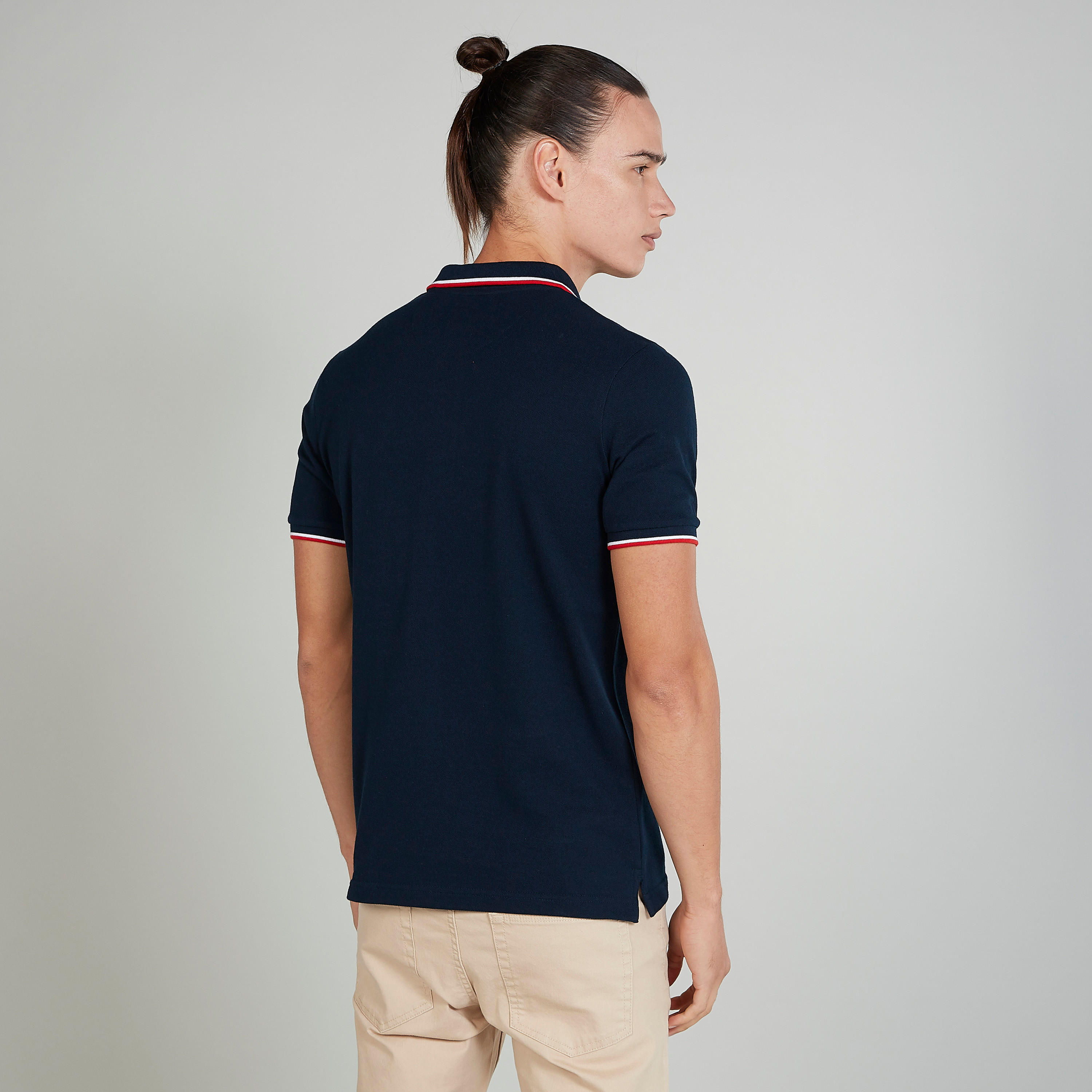Slim Fit Plain Polo T-shirt with Short Sleeves-men-clothing-tshirtsandpolos-polos-image-4