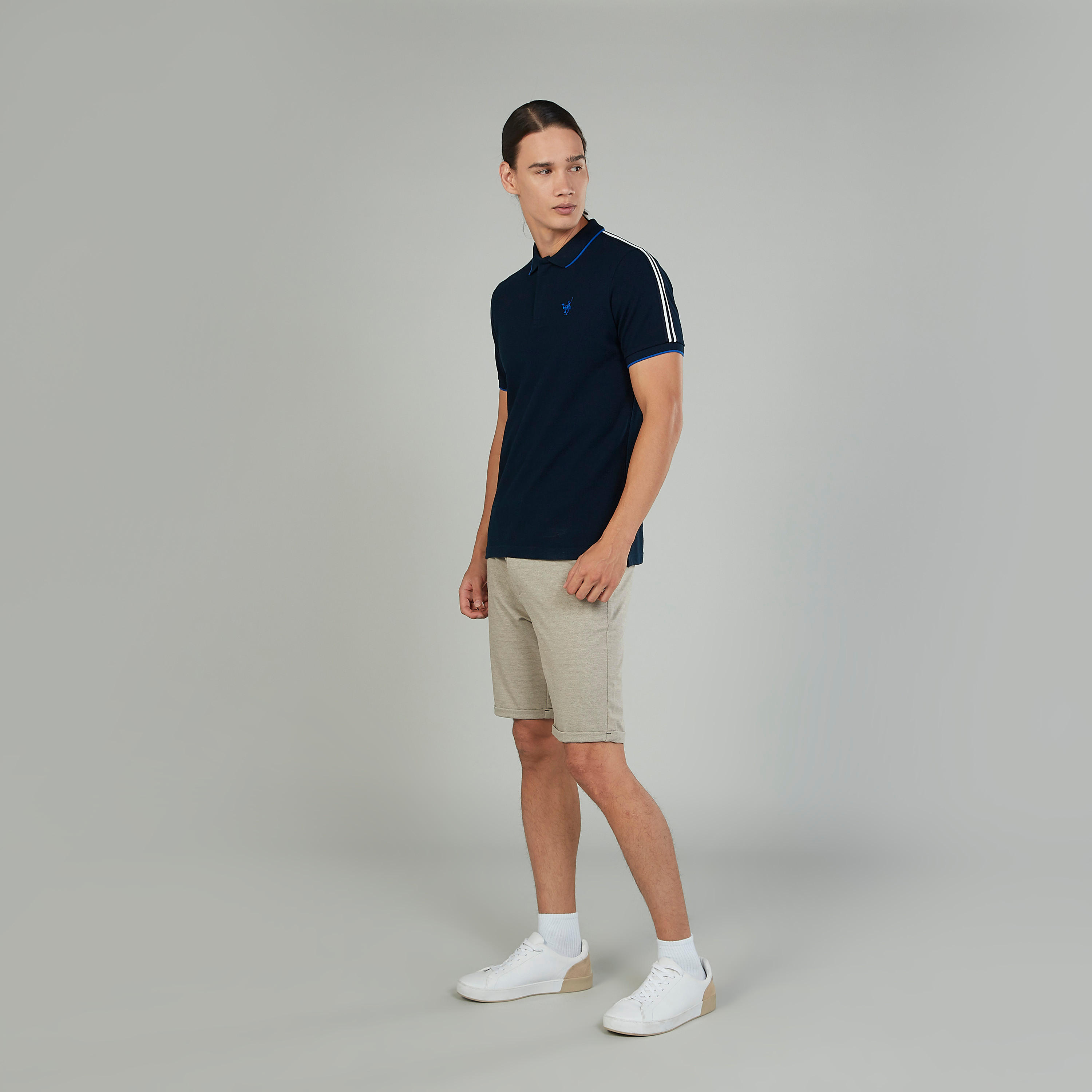 تيشيرت سليم بولو سادة بأكمام قصيرة-men-clothing-tshirtsandpolos-polos-image-2